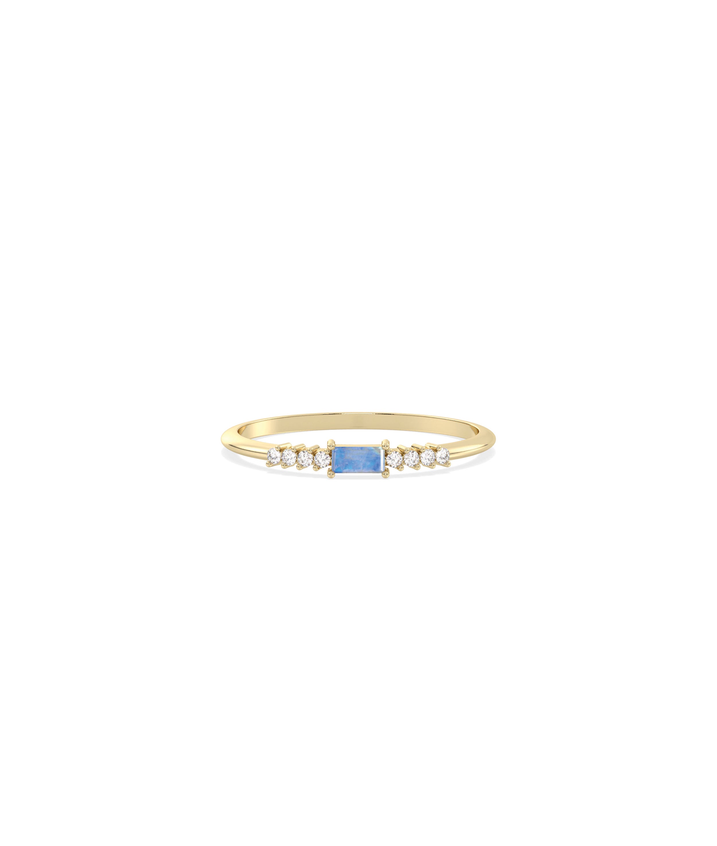 Birthstone Baguette and Diamond Ring