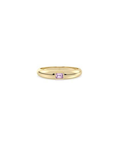 Birthstone Bezel Set Band Ring | Diamond Band Rings