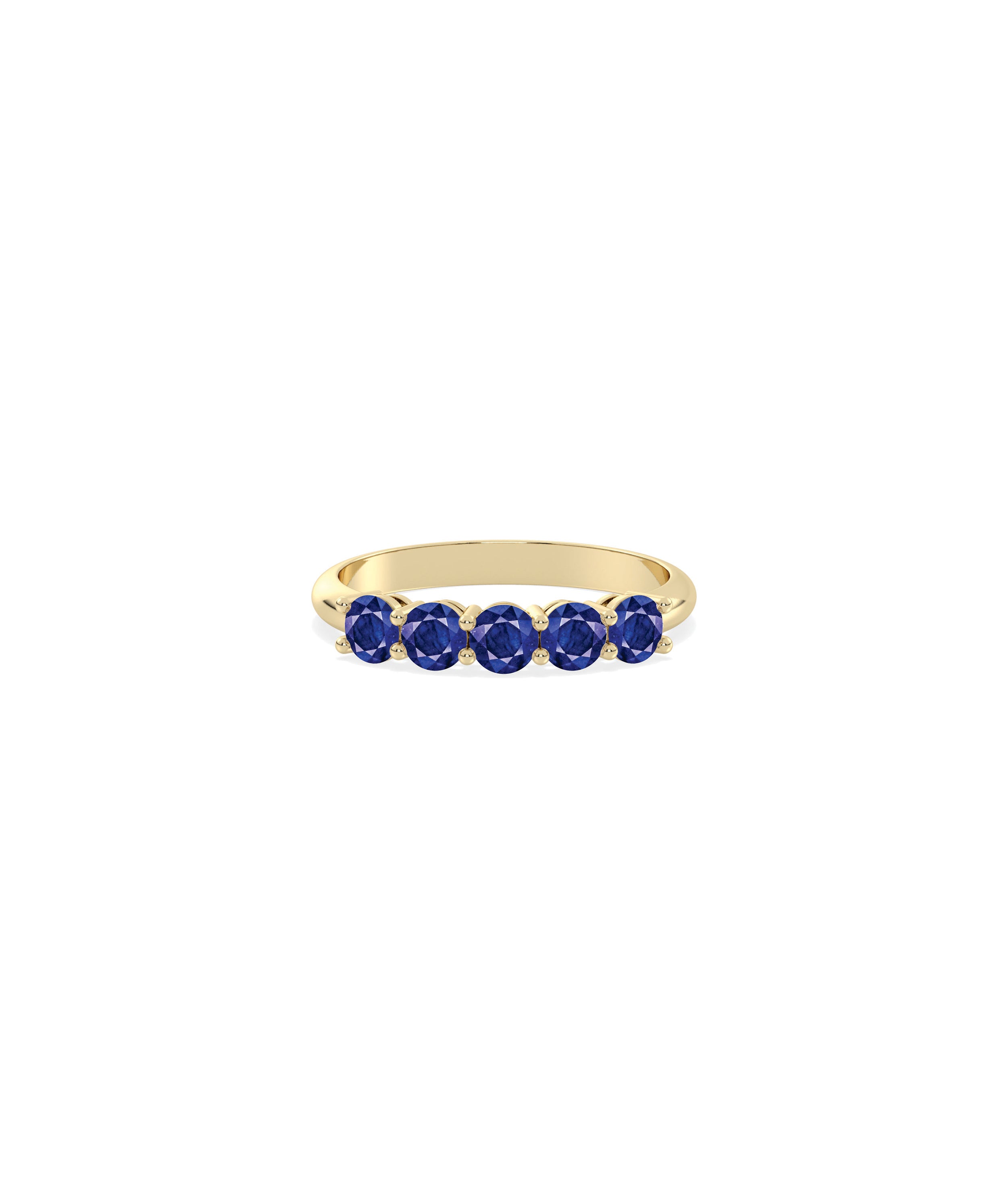 5 Stone Birthstone Band Ring | Diamond Band Ring