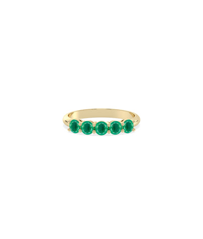 5 Stone Birthstone Band Ring | Diamond Band Ring