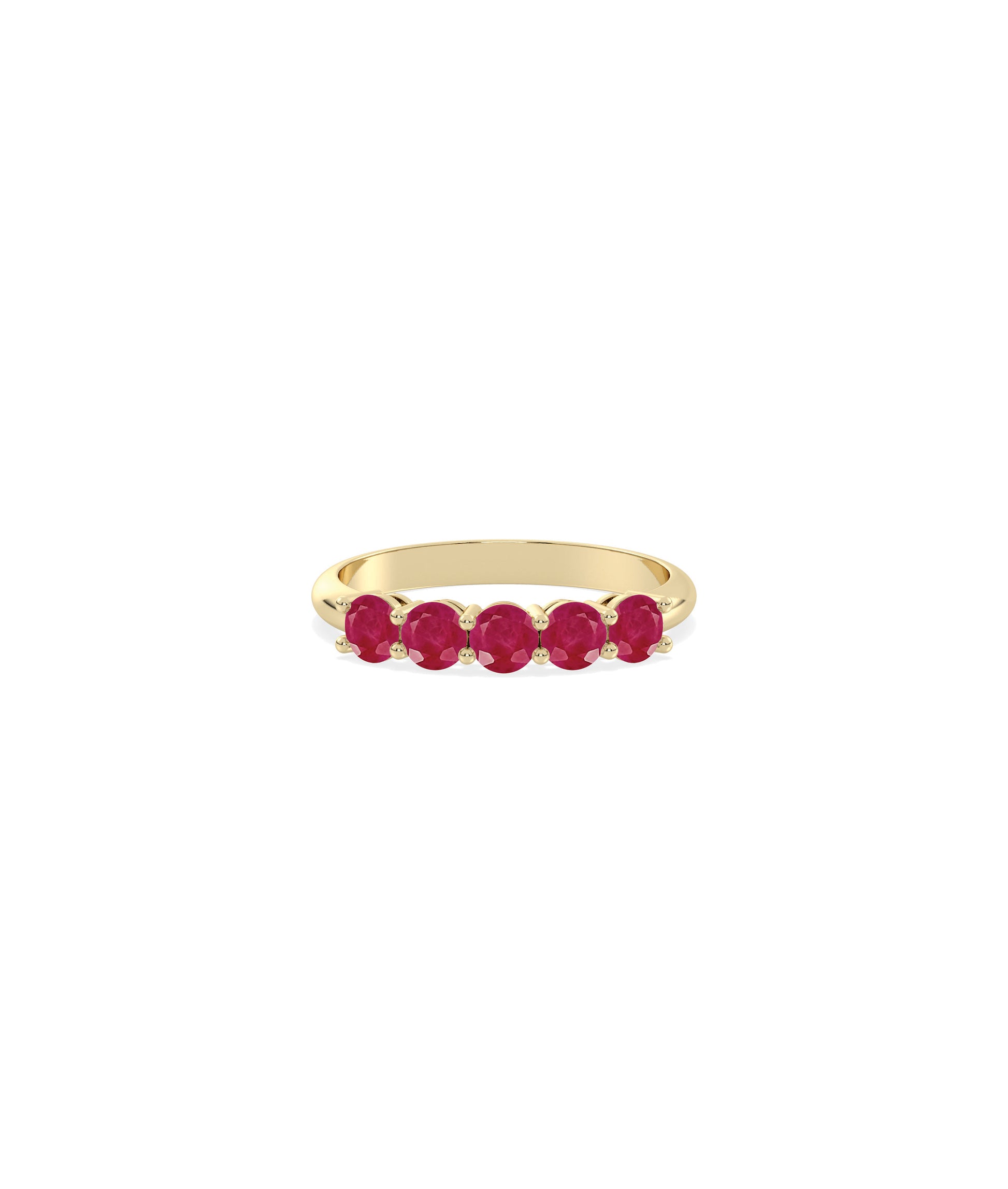 5 Stone Birthstone Band Ring | Diamond Band Ring