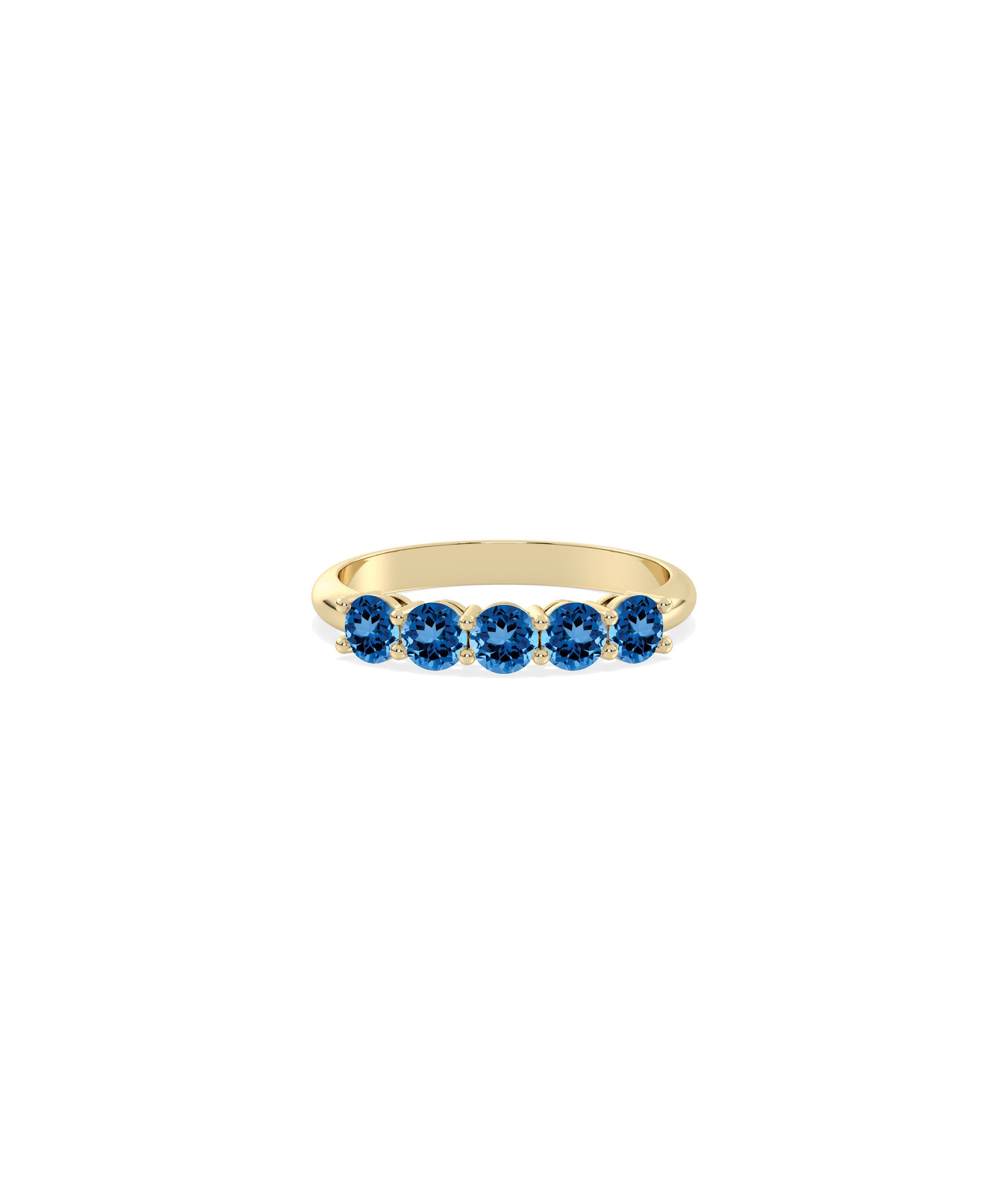 5 Stone Birthstone Band Ring