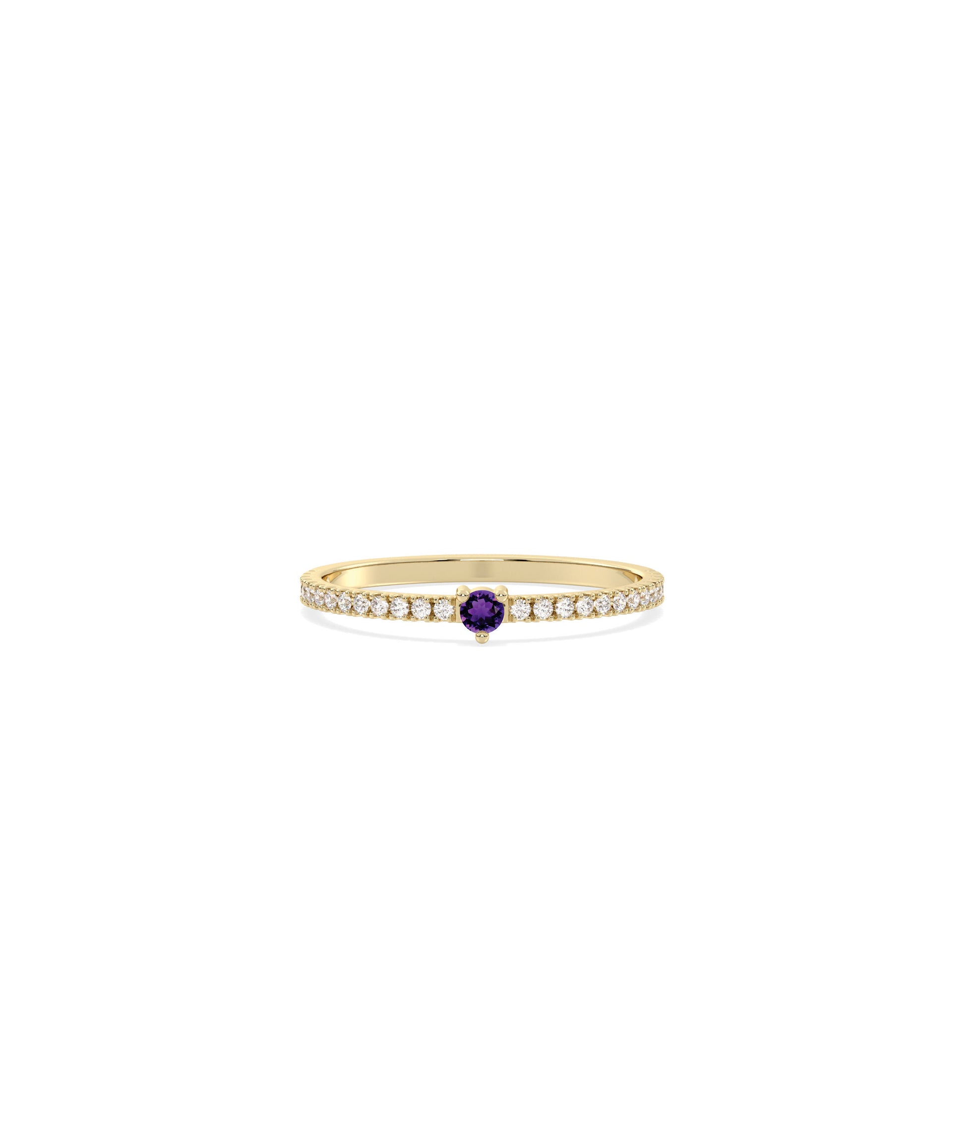 Heart Shape Birthstone and Diamond Band Ring | Diamond Band Rings