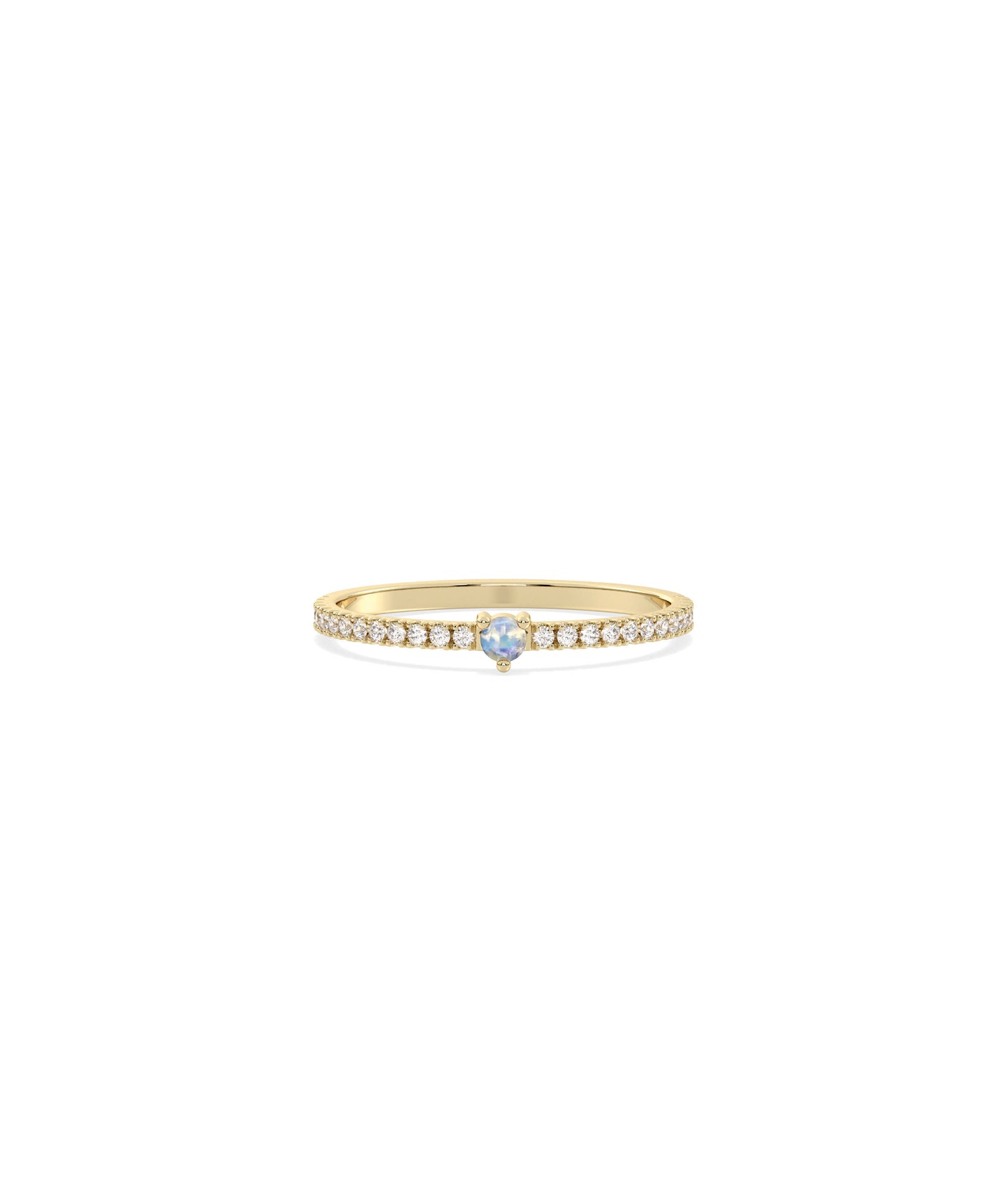 Heart Shape Birthstone and Diamond Band Ring | Diamond Band Rings