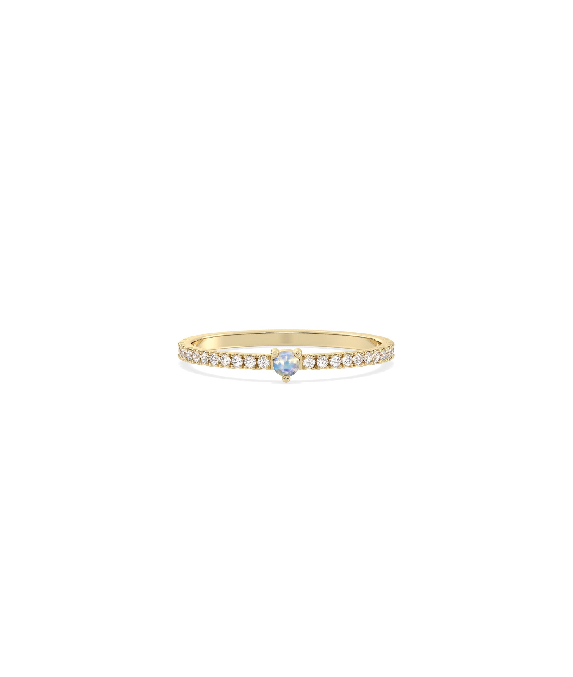 Heart Shape Birthstone and Diamond Band Ring | Diamond Band Rings