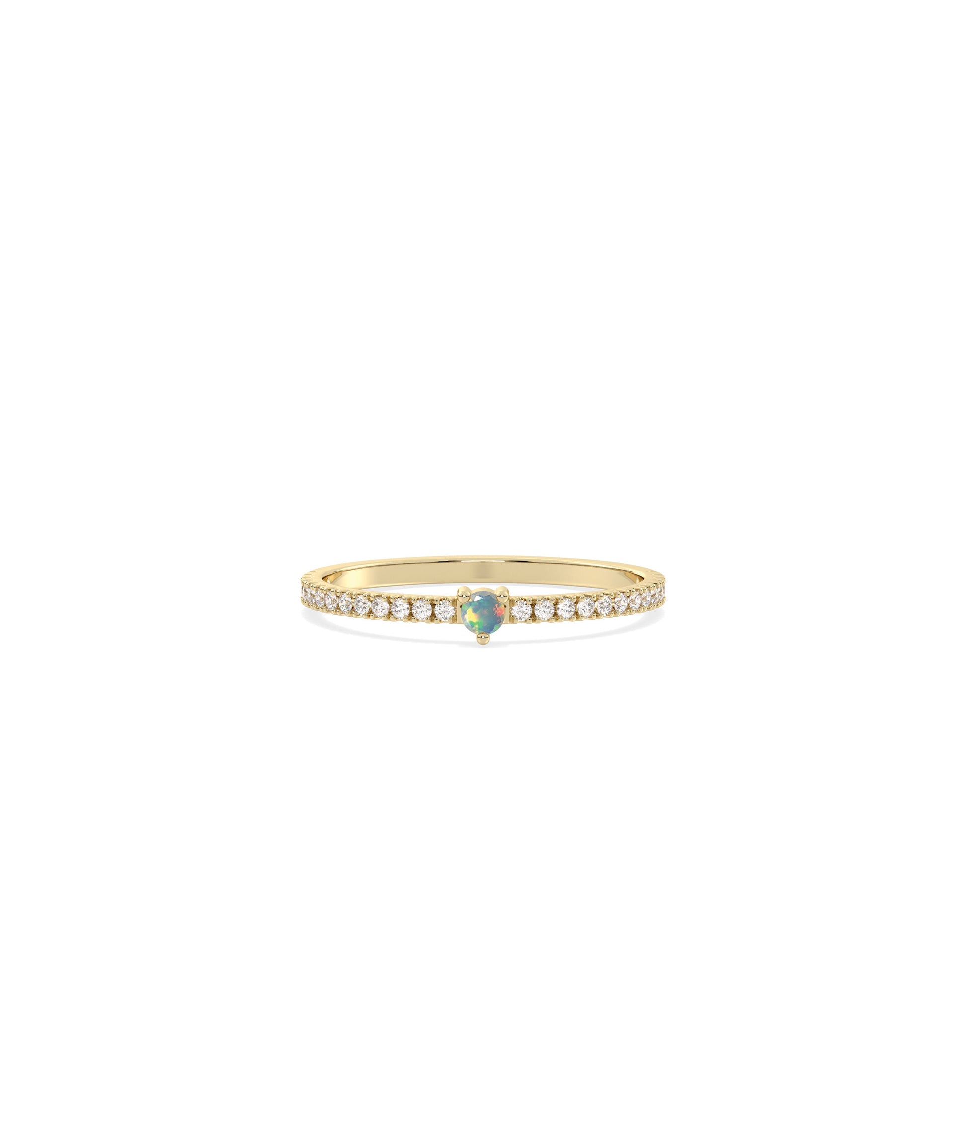 Heart Shape Birthstone and Diamond Band Ring | Diamond Band Rings