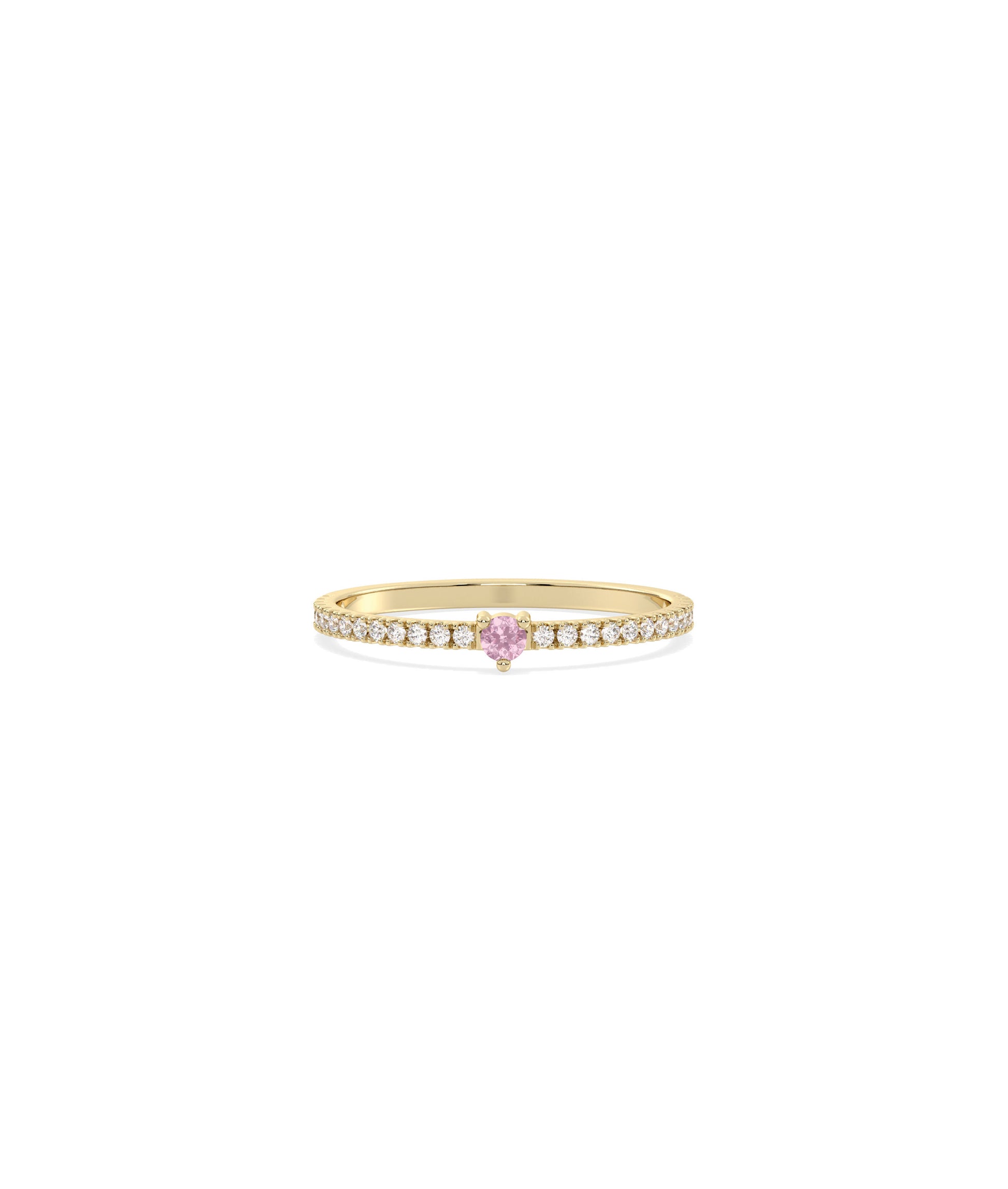 Heart Shape Birthstone and Diamond Band Ring | Diamond Band Rings