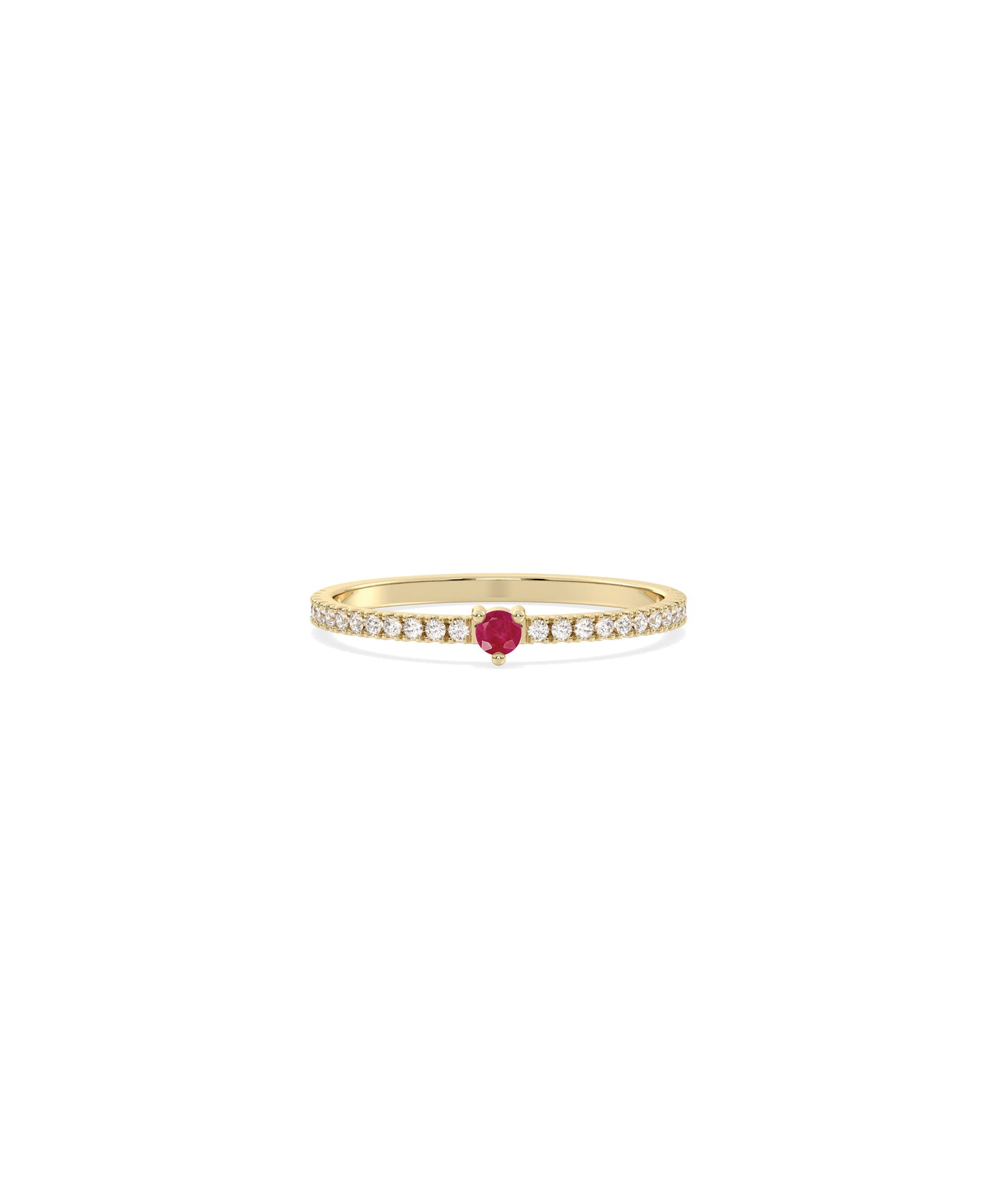 Heart Shape Birthstone and Diamond Band Ring | Diamond Band Rings