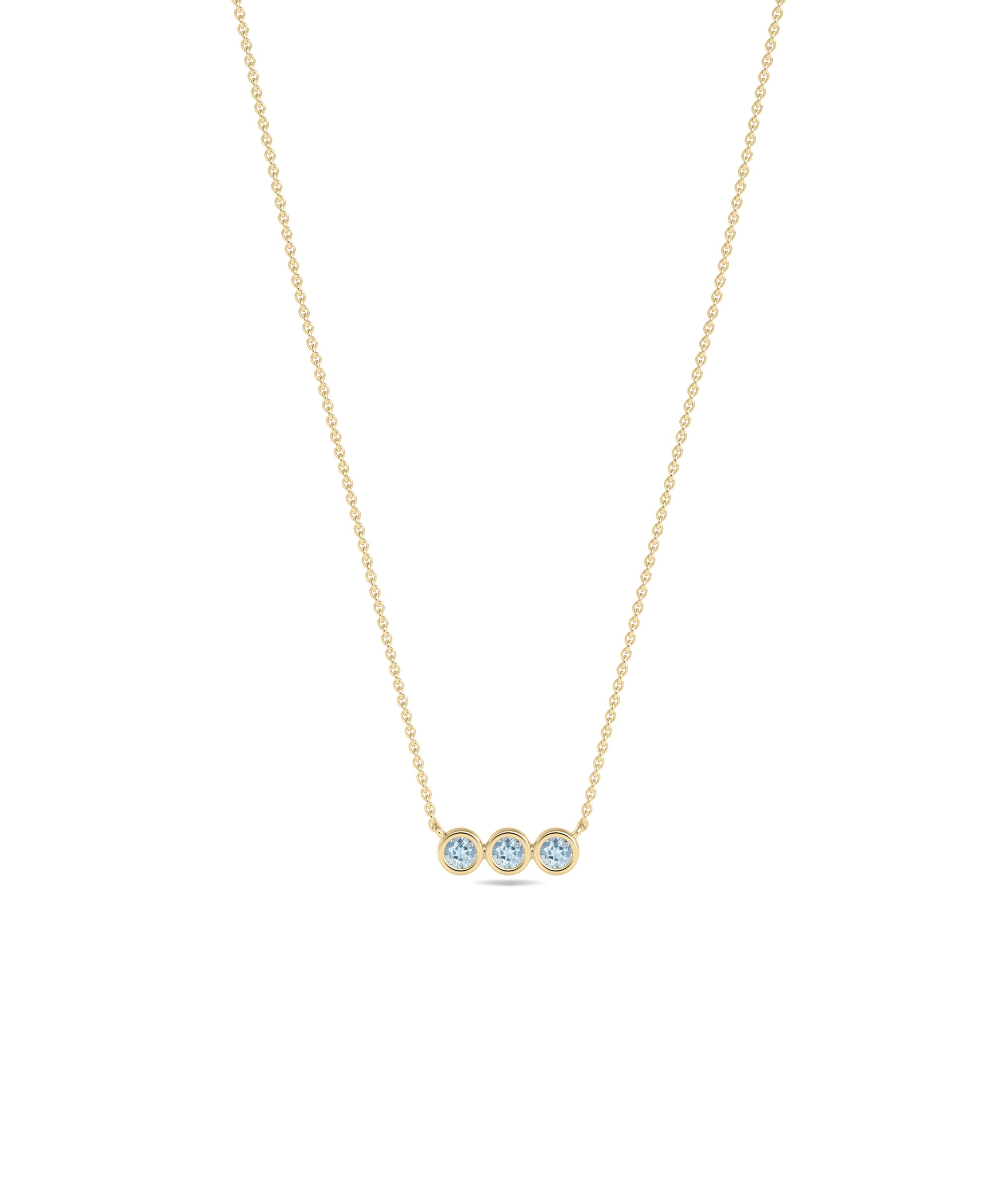 Birthstone 3 Stone Necklace | Diamond Necklace