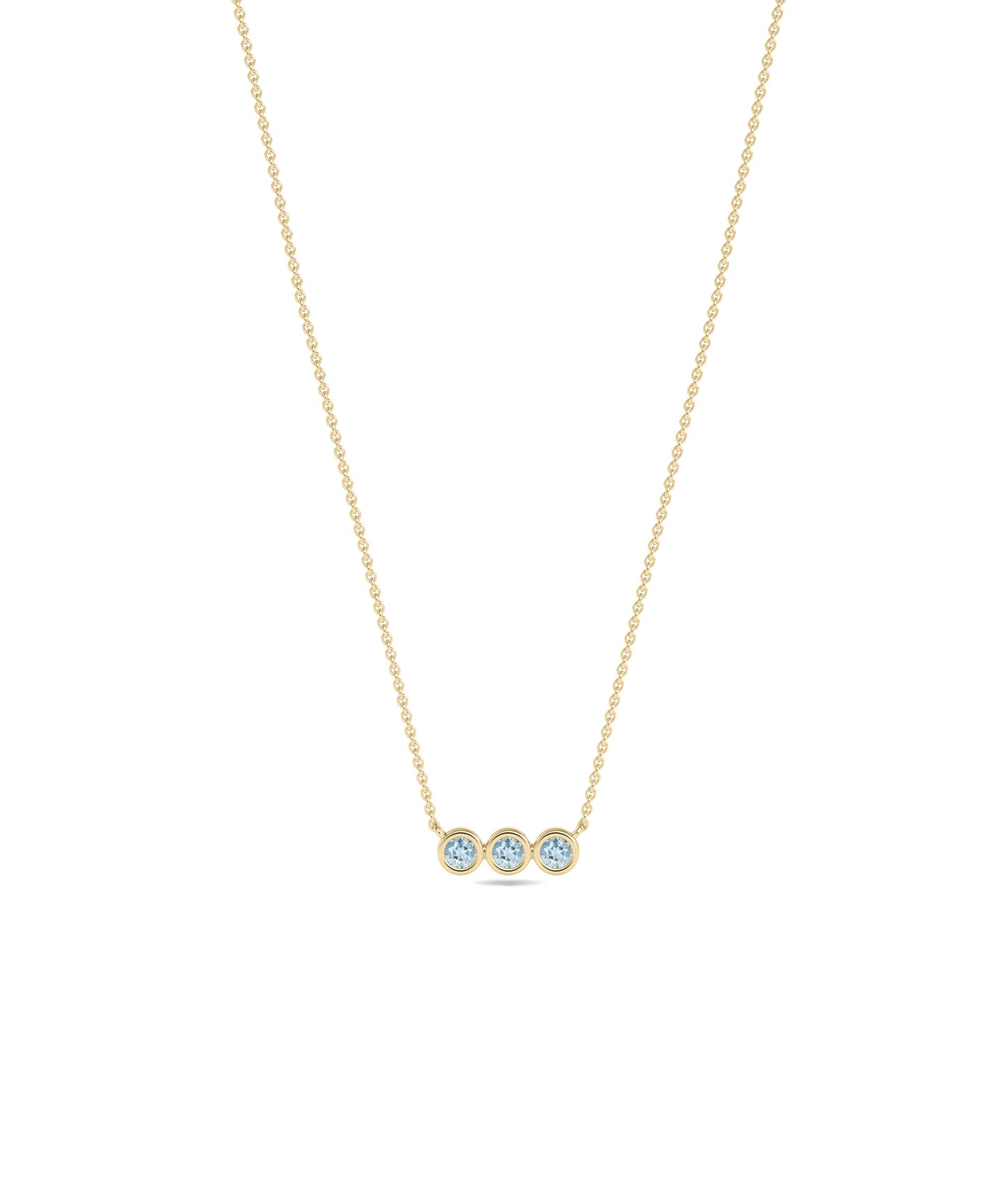 Birthstone 3 Stone Necklace | Diamond Necklace