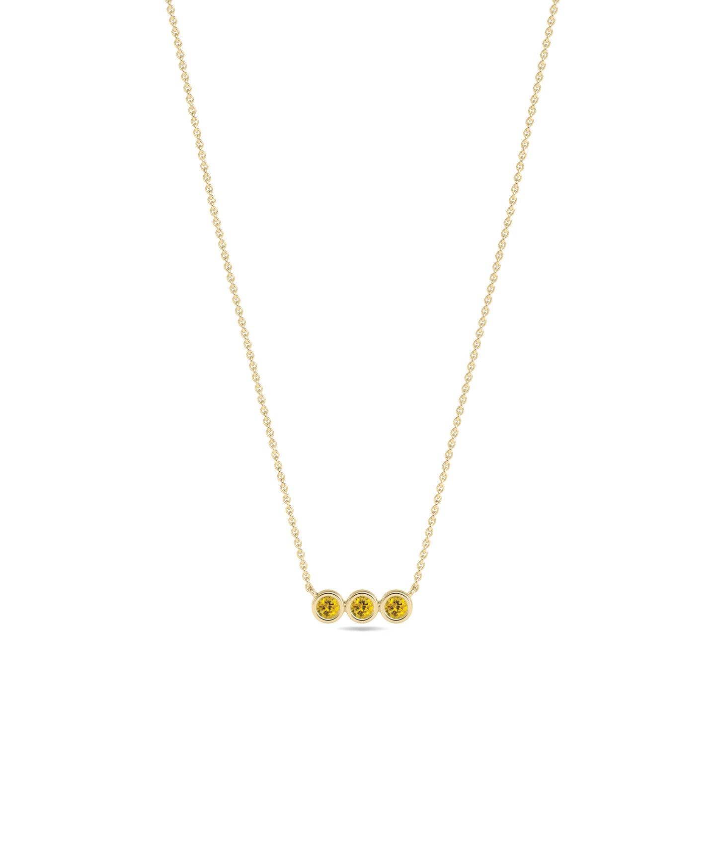 Birthstone 3 Stone Necklace | Diamond Necklace