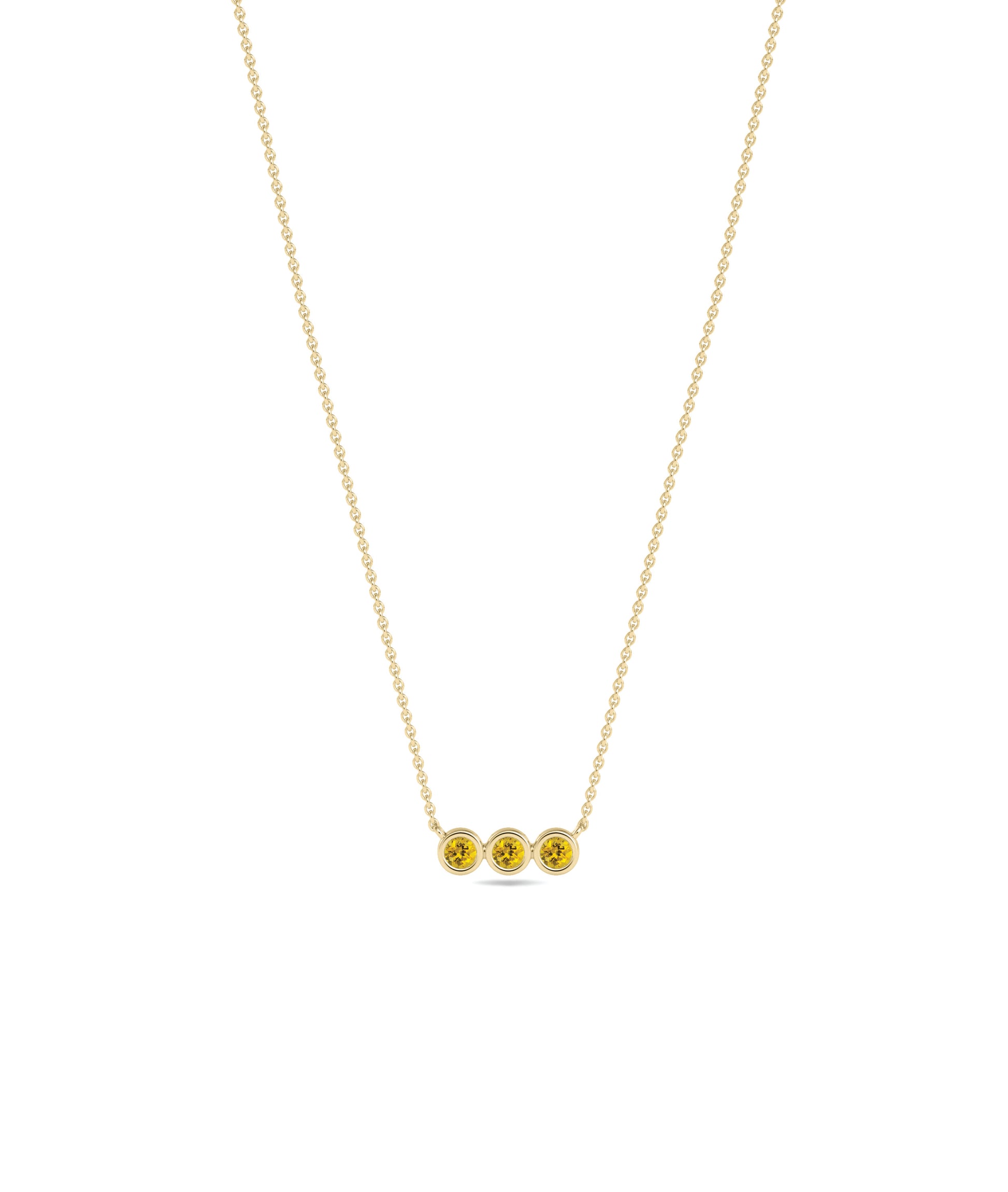 Birthstone 3 Stone Necklace | Diamond Necklace