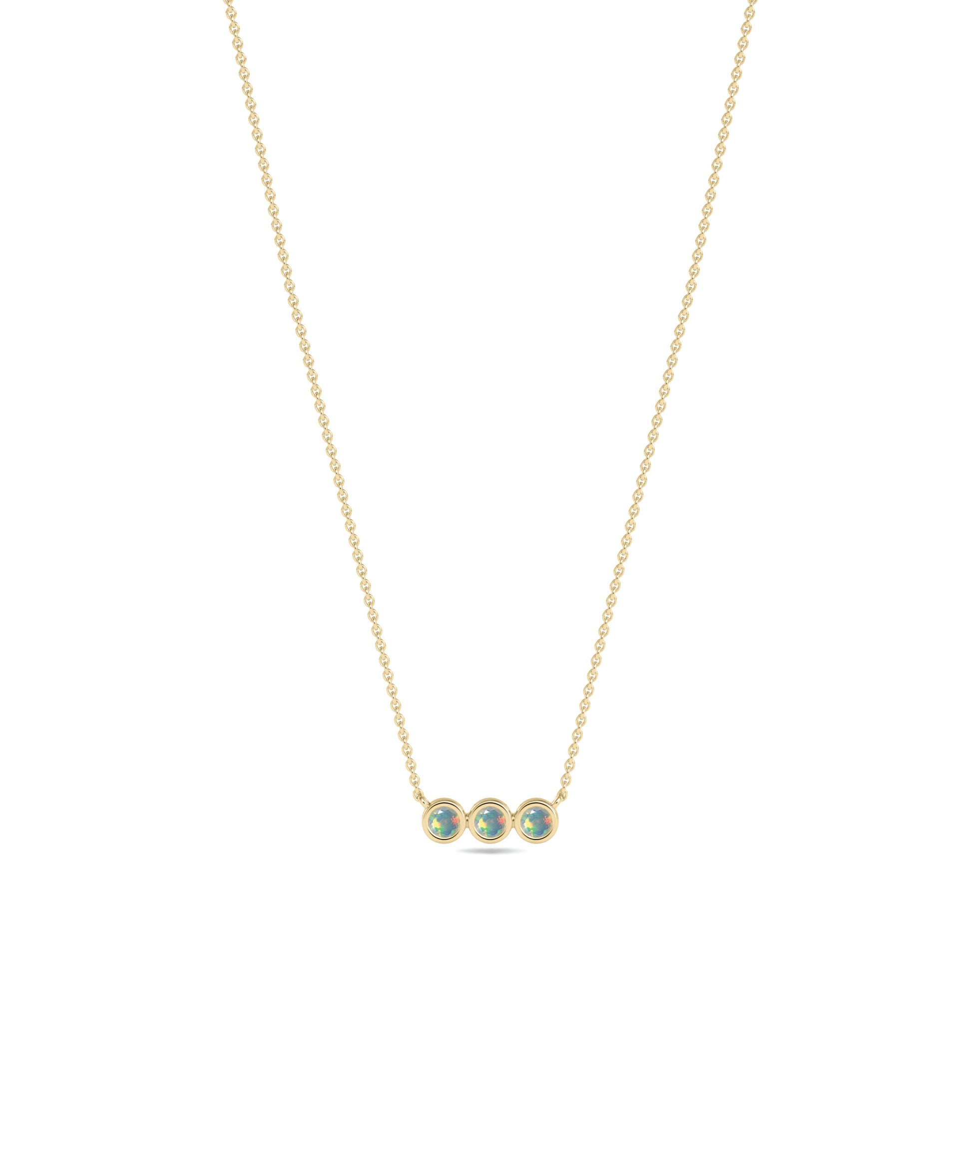 Birthstone 3 Stone Necklace | Diamond Necklace