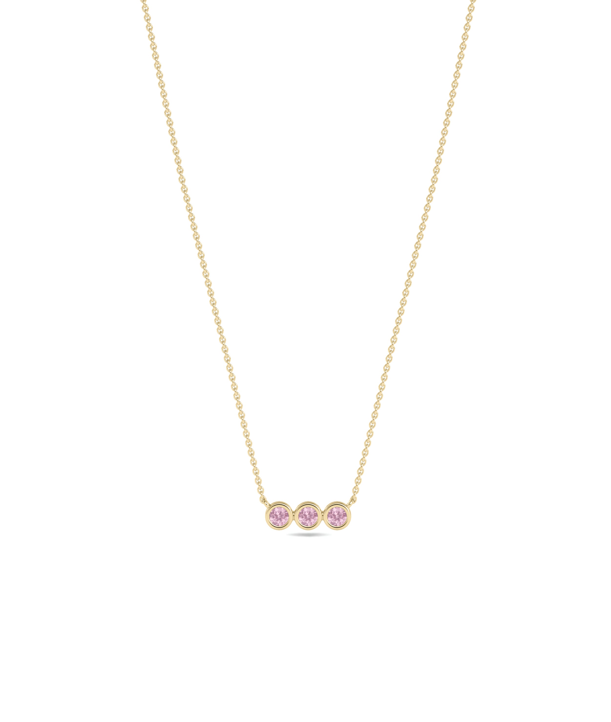 Birthstone 3 Stone Necklace | Diamond Necklace