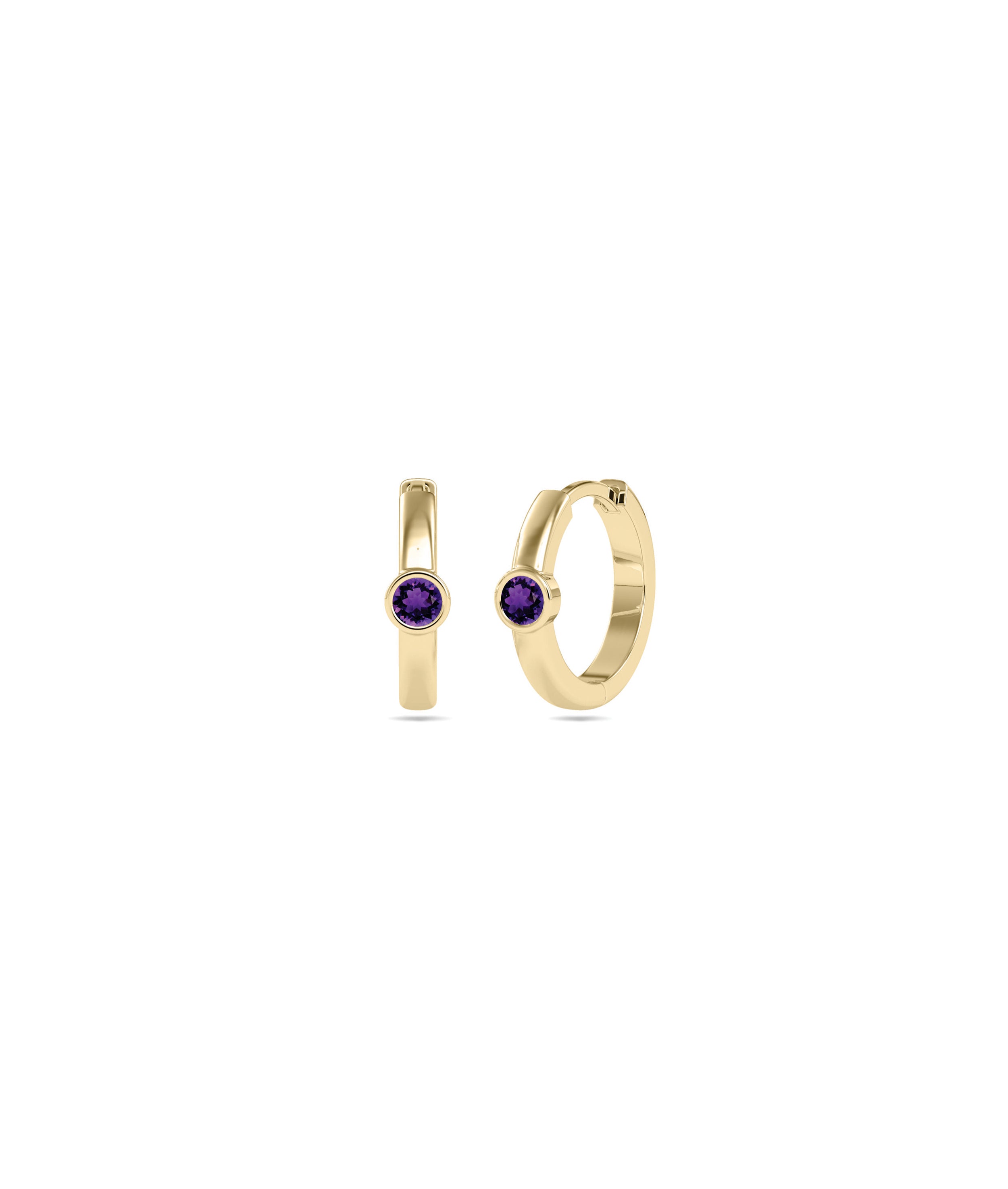 Birthstone Bezel Hoop Earring | Diamond Earrings 