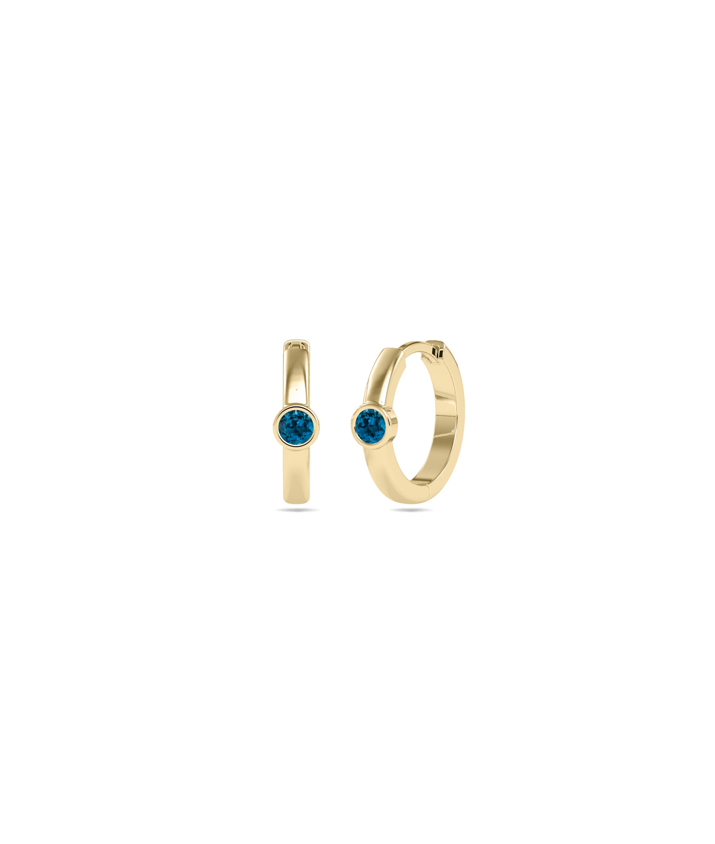 Birthstone Bezel Hoop Earring