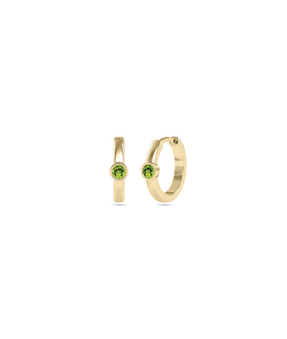 Birthstone Bezel Hoop Earring | Diamond Earrings 