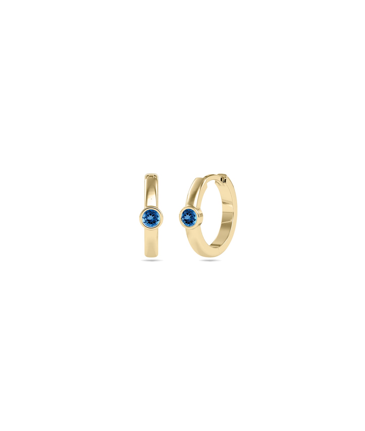 Birthstone Bezel Hoop Earring | Diamond Earrings 