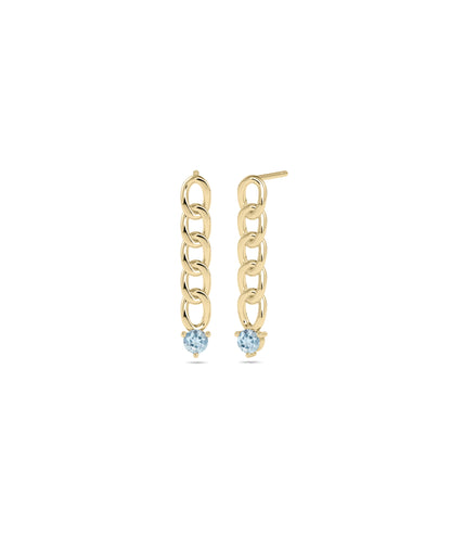 Birthstone Curb Link Earring | Shop Diamond Earrings