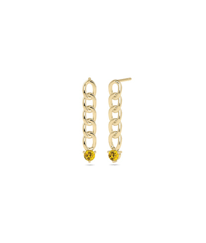 Birthstone Curb Link Earring | Shop Diamond Earrings