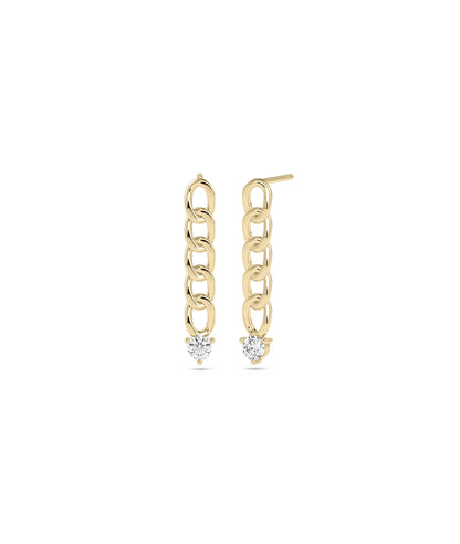 Birthstone Curb Link Earring | Shop Diamond Earrings