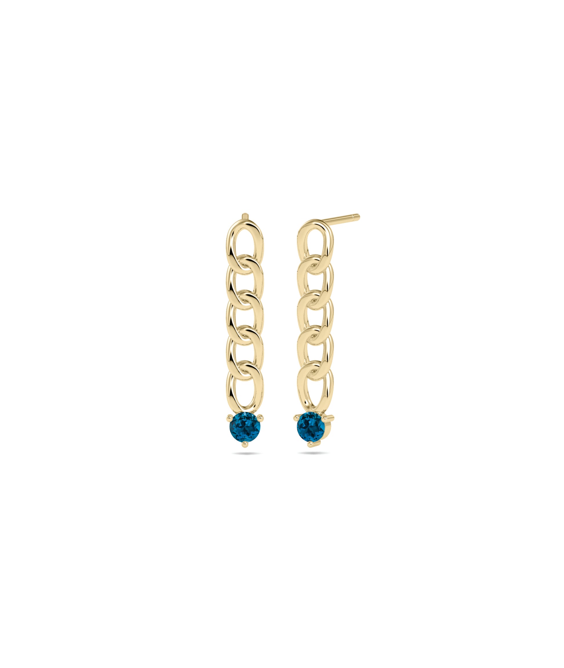 Birthstone Curb Link Earring | Shop Diamond Earrings