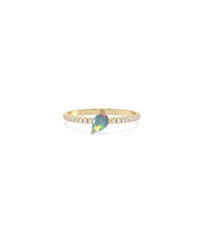 Birthstone and Diamond Band Ring | Engagement Rings