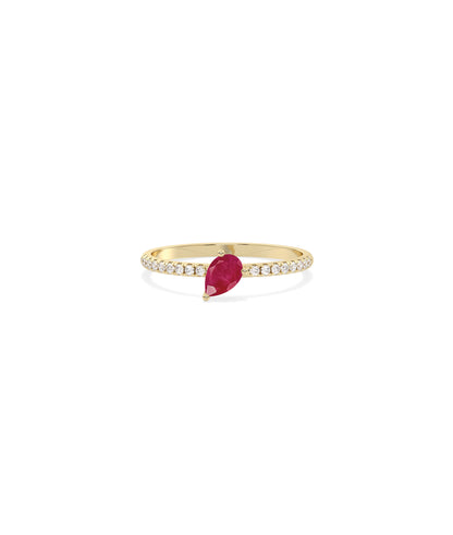 Birthstone and Diamond Band Ring | Engagement Rings