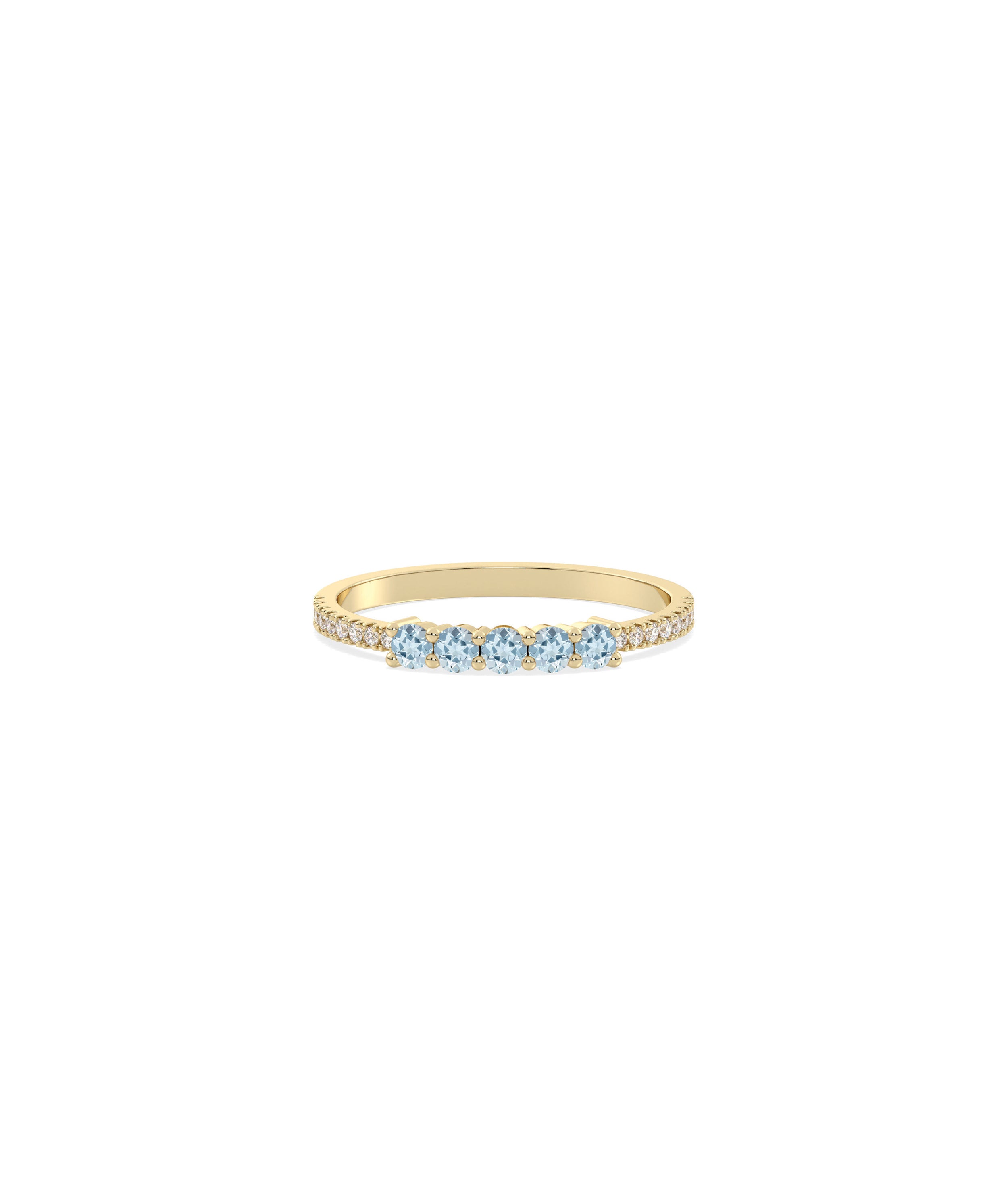 5 Stone Birthstone and Diamond Band Ring | Everyday Jewelry