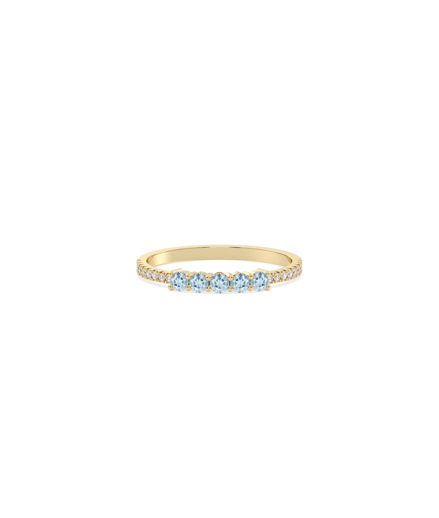 5 Stone Birthstone and Diamond Band Ring | Everyday Jewelry