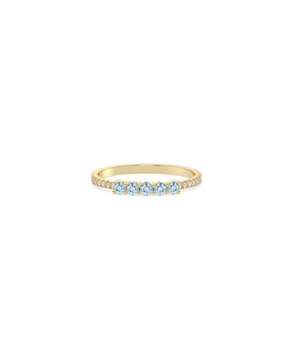 5 Stone Birthstone and Diamond Band Ring | Everyday Jewelry