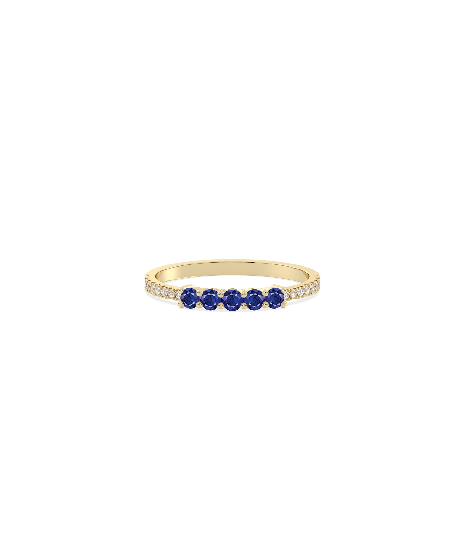 5 Stone Birthstone and Diamond Band Ring | Everyday Jewelry