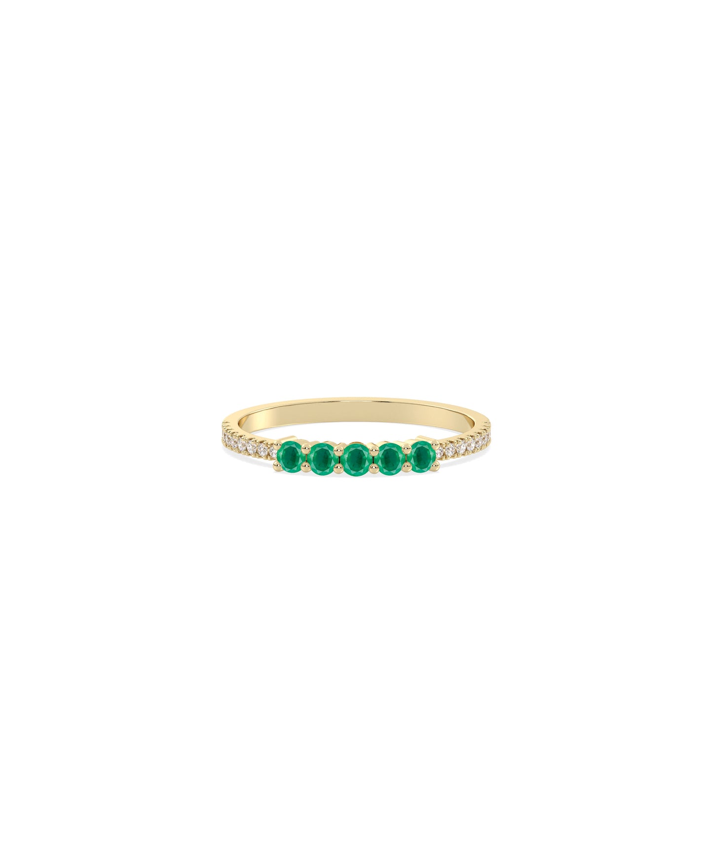 5 Stone Birthstone and Diamond Band Ring | Everyday Jewelry