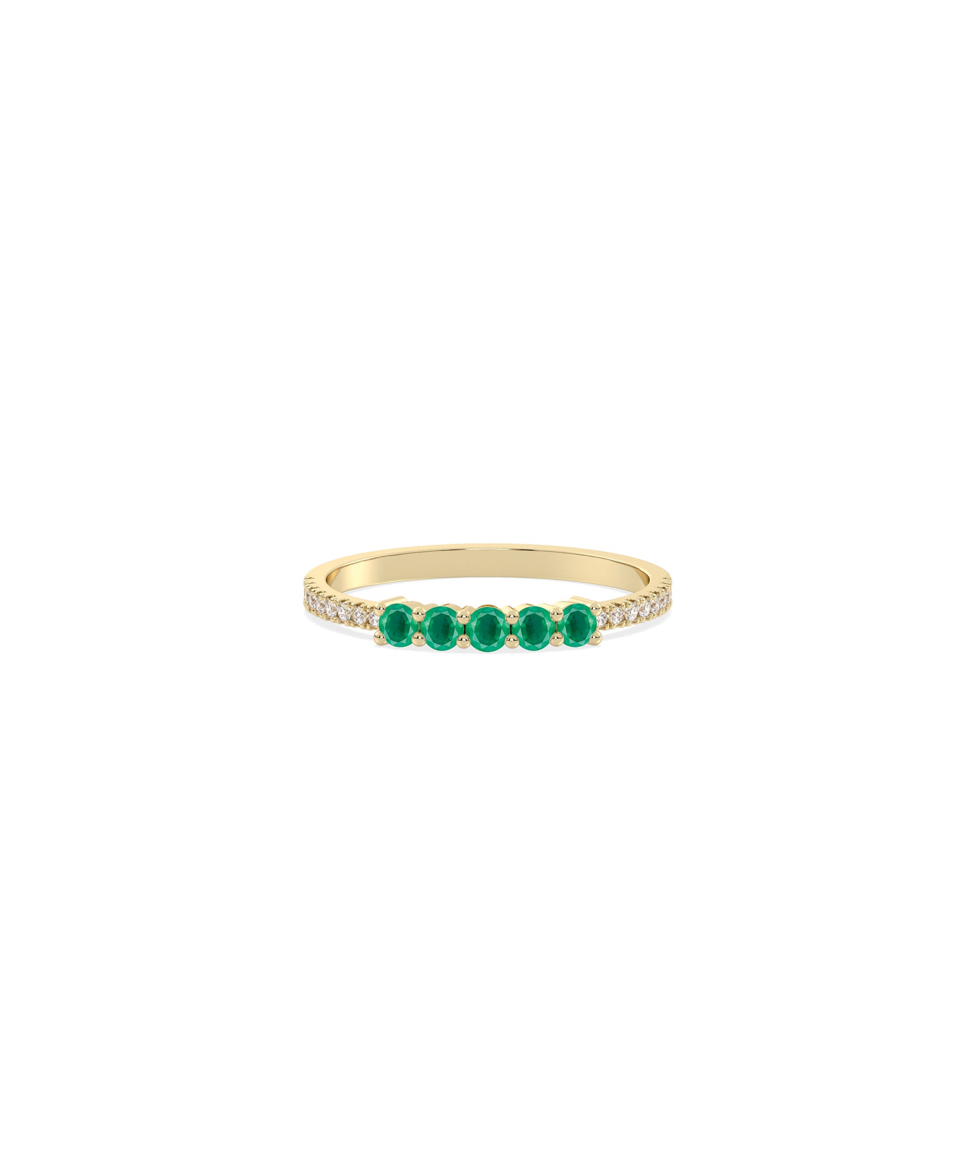 5 Stone Birthstone and Diamond Band Ring | Everyday Jewelry