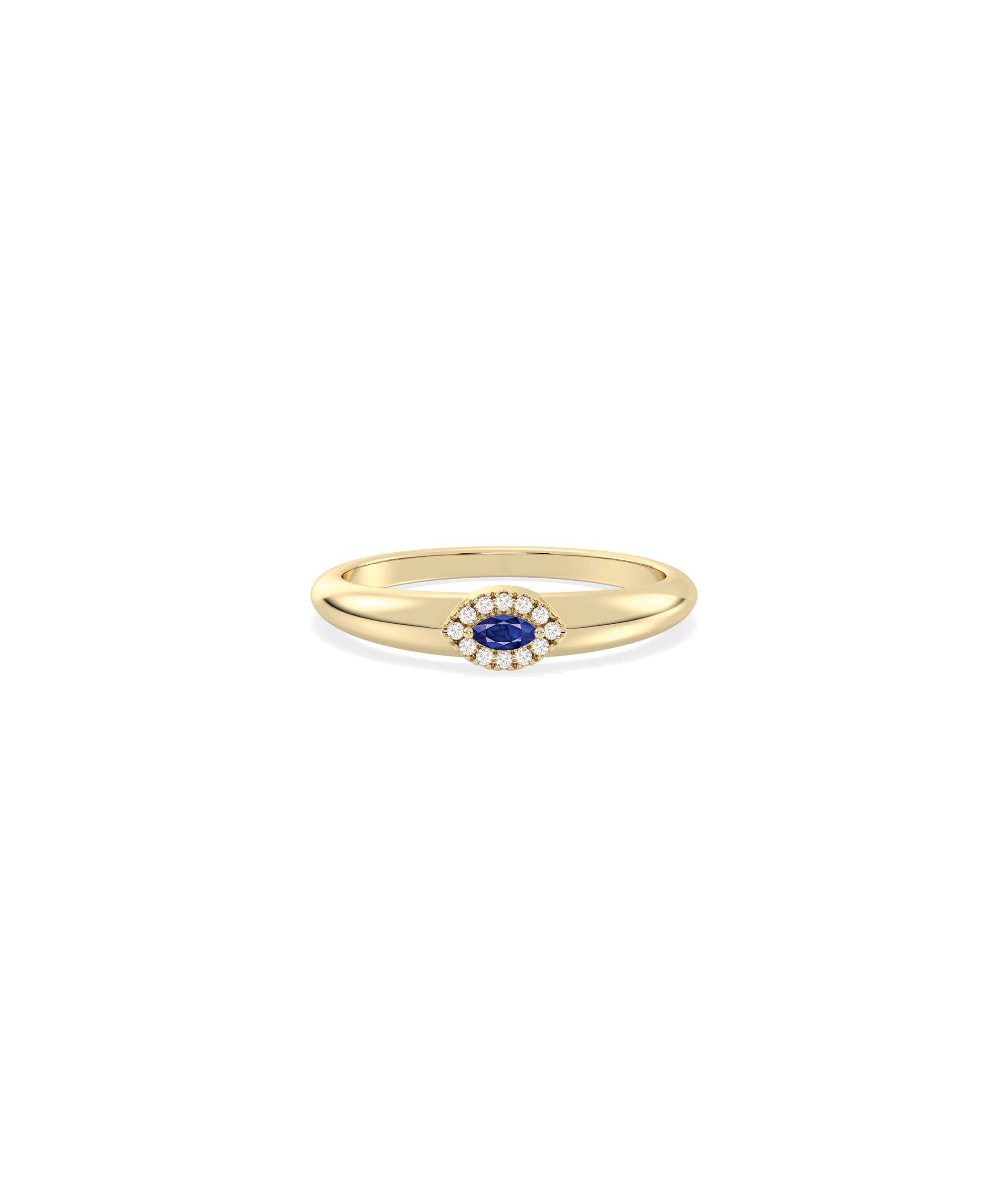 Birthstone and Diamond Evil Eye Ring | Everyday Jewelry 