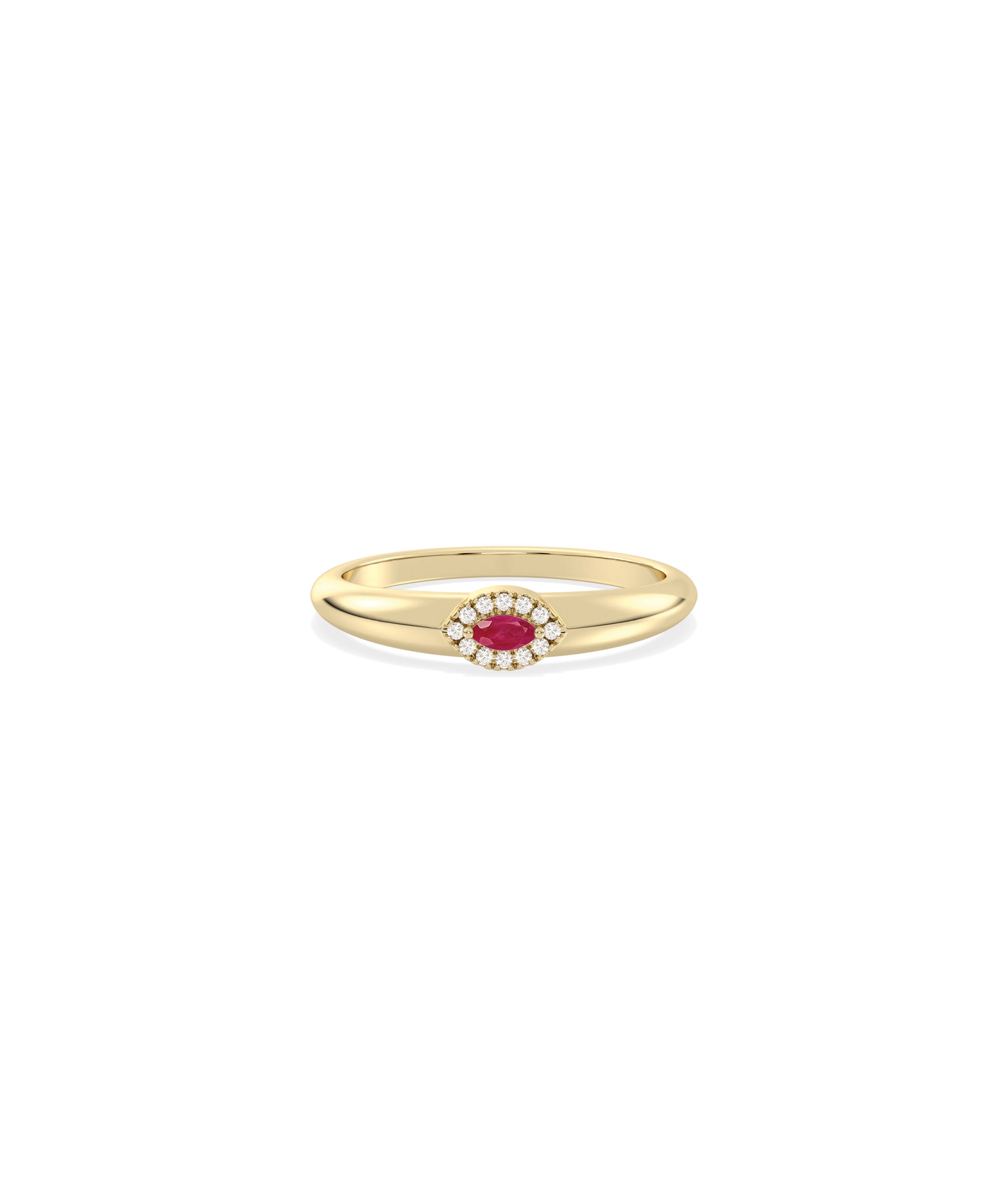 Birthstone and Diamond Evil Eye Ring | Everyday Jewelry 