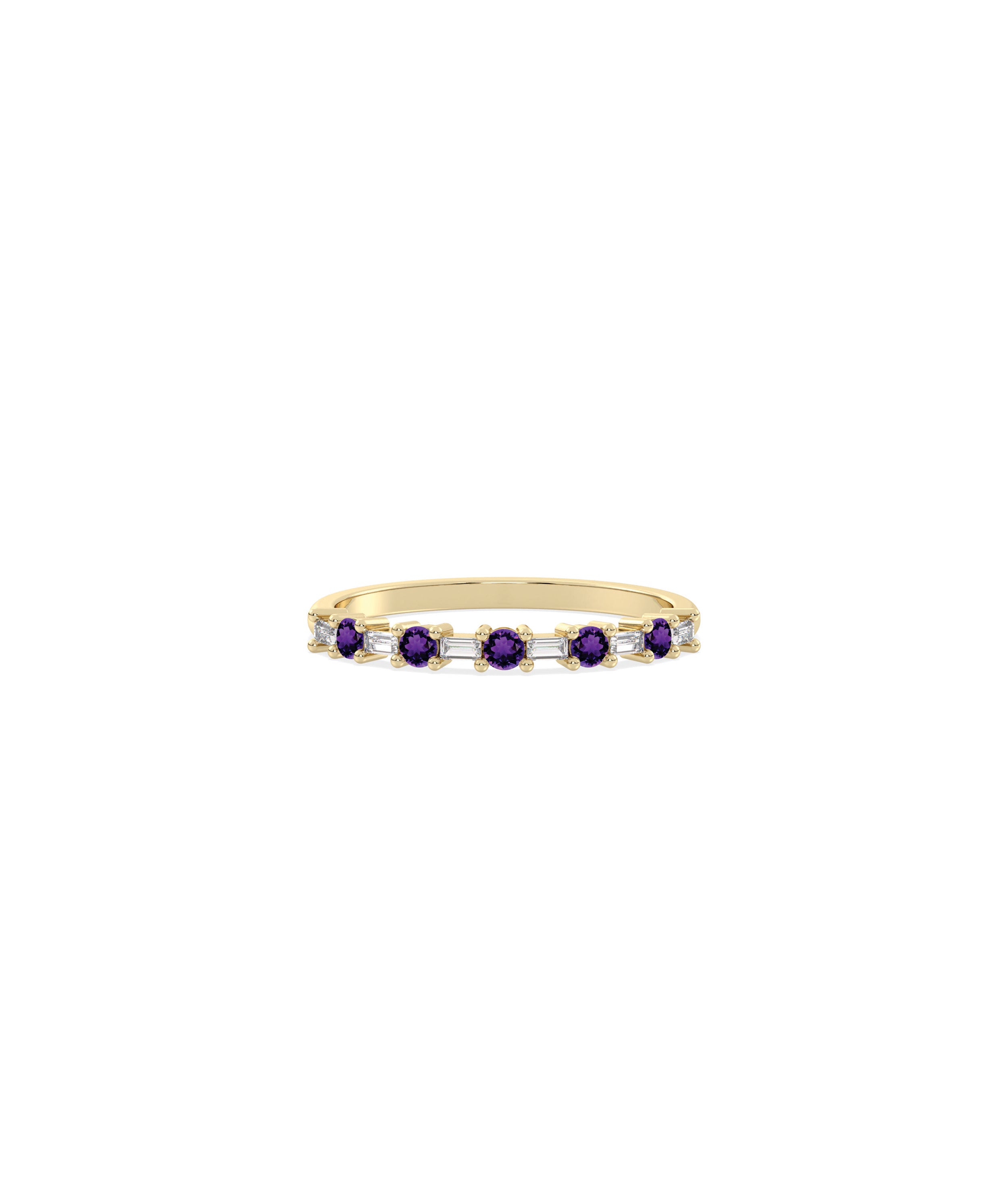 Birthstone and Diamond Station Band Ring | Diamond Band Ring