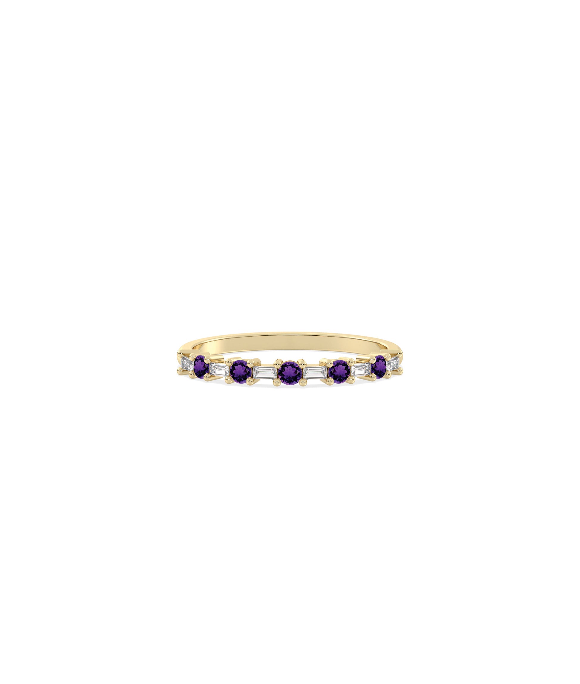 Birthstone and Diamond Station Band Ring | Diamond Band Ring