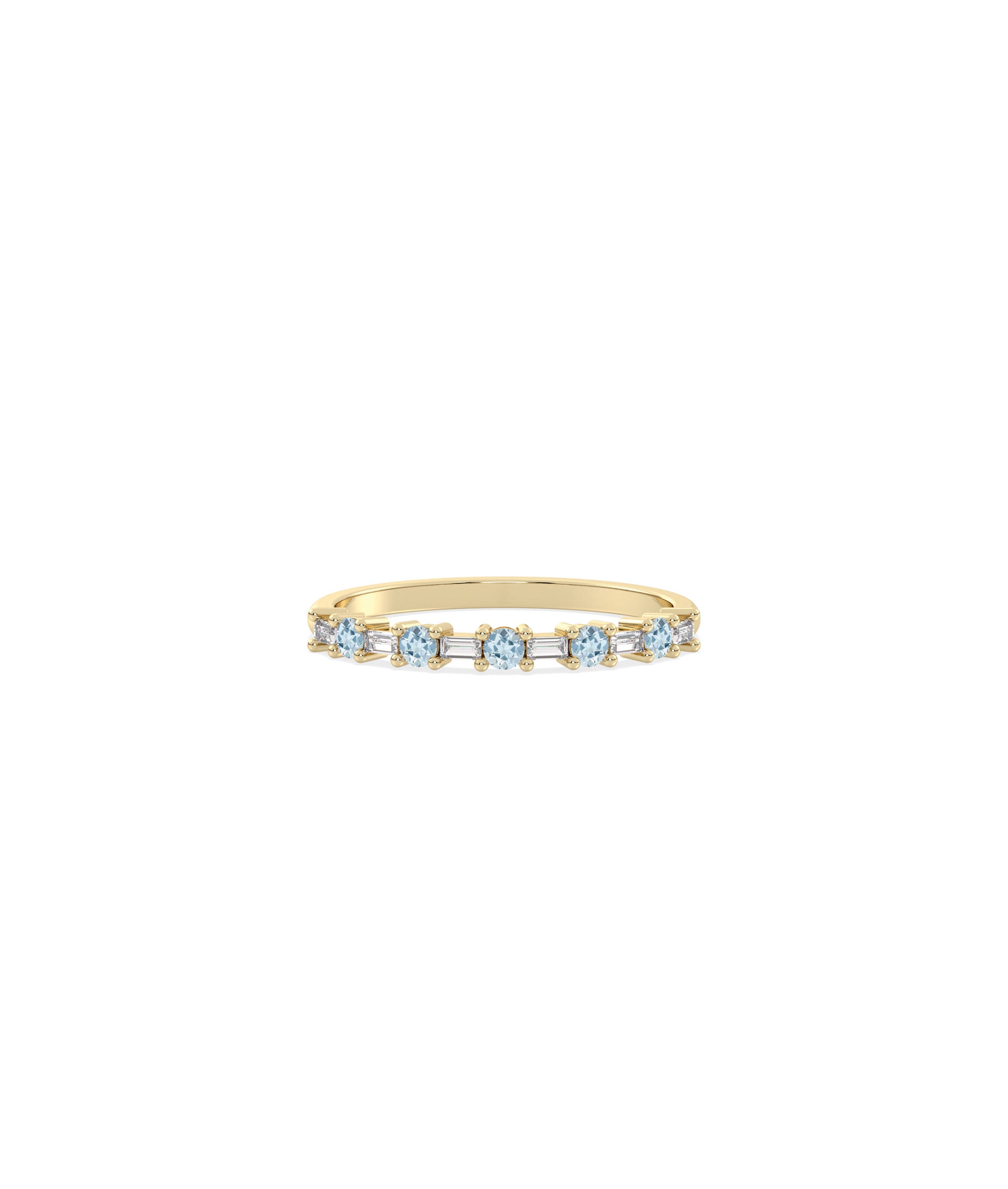 Birthstone and Diamond Station Band Ring | Diamond Band Ring