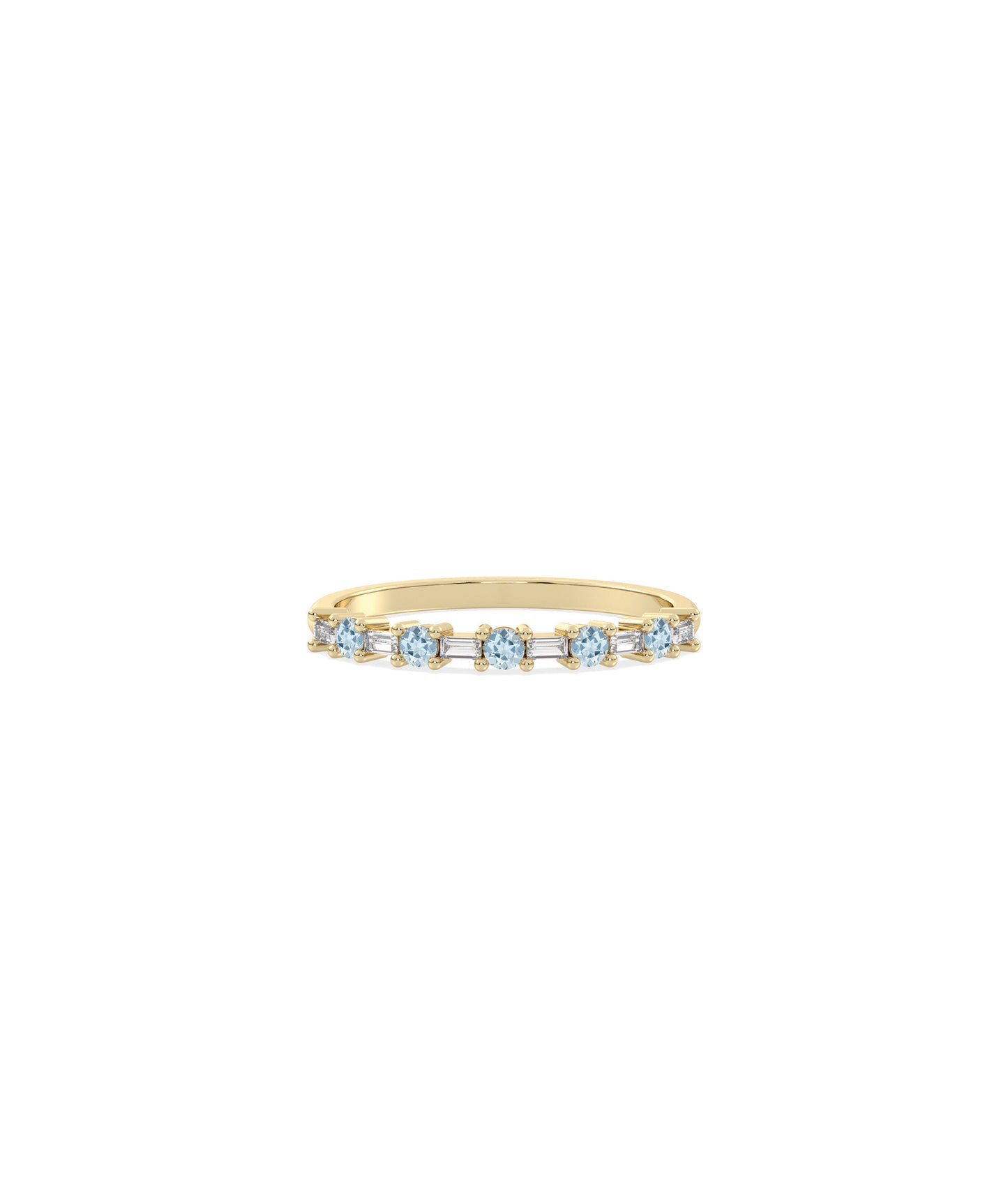 Birthstone and Diamond Station Band Ring | Diamond Band Ring