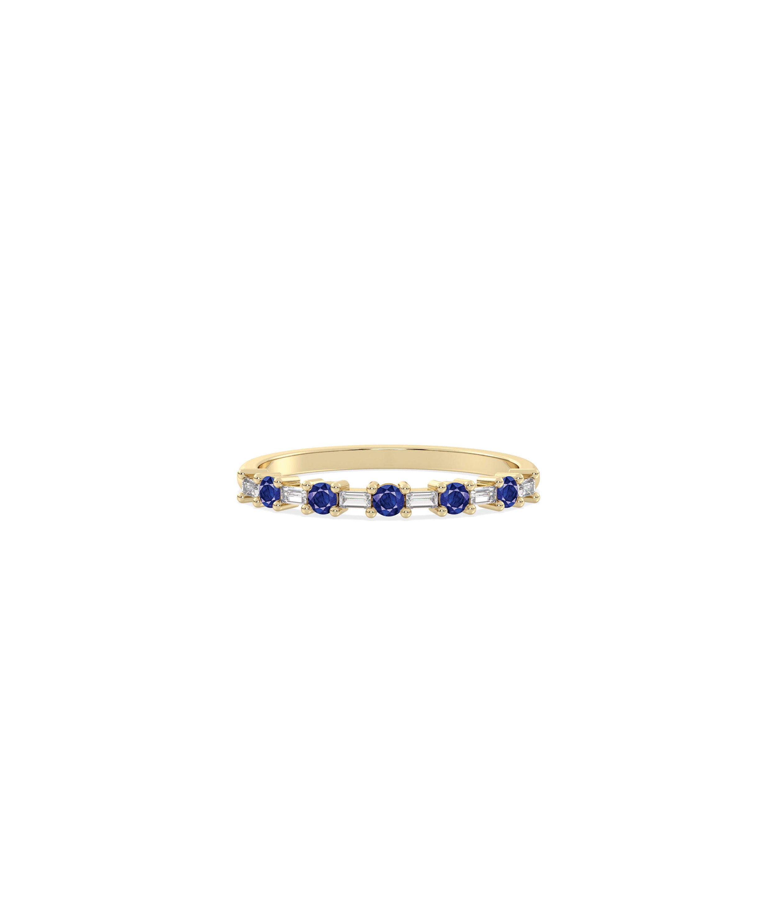 Birthstone and Diamond Station Band Ring | Diamond Band Ring