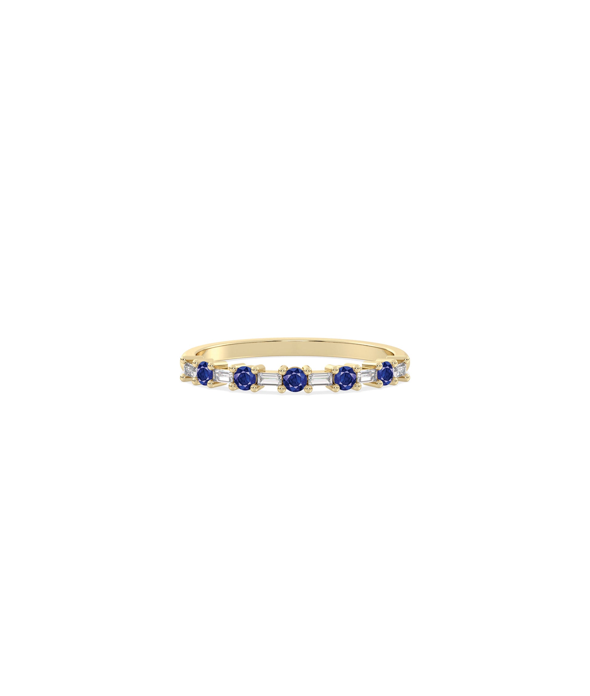 Birthstone and Diamond Station Band Ring | Diamond Band Ring