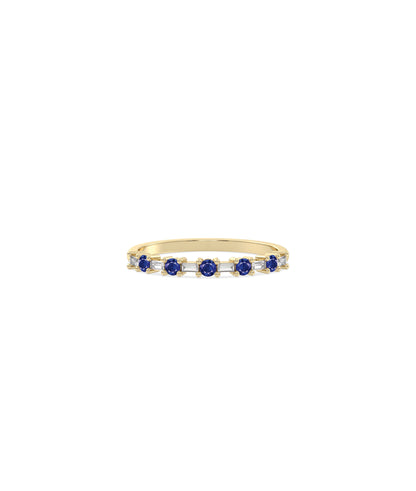 Birthstone and Diamond Station Band Ring | Diamond Band Ring