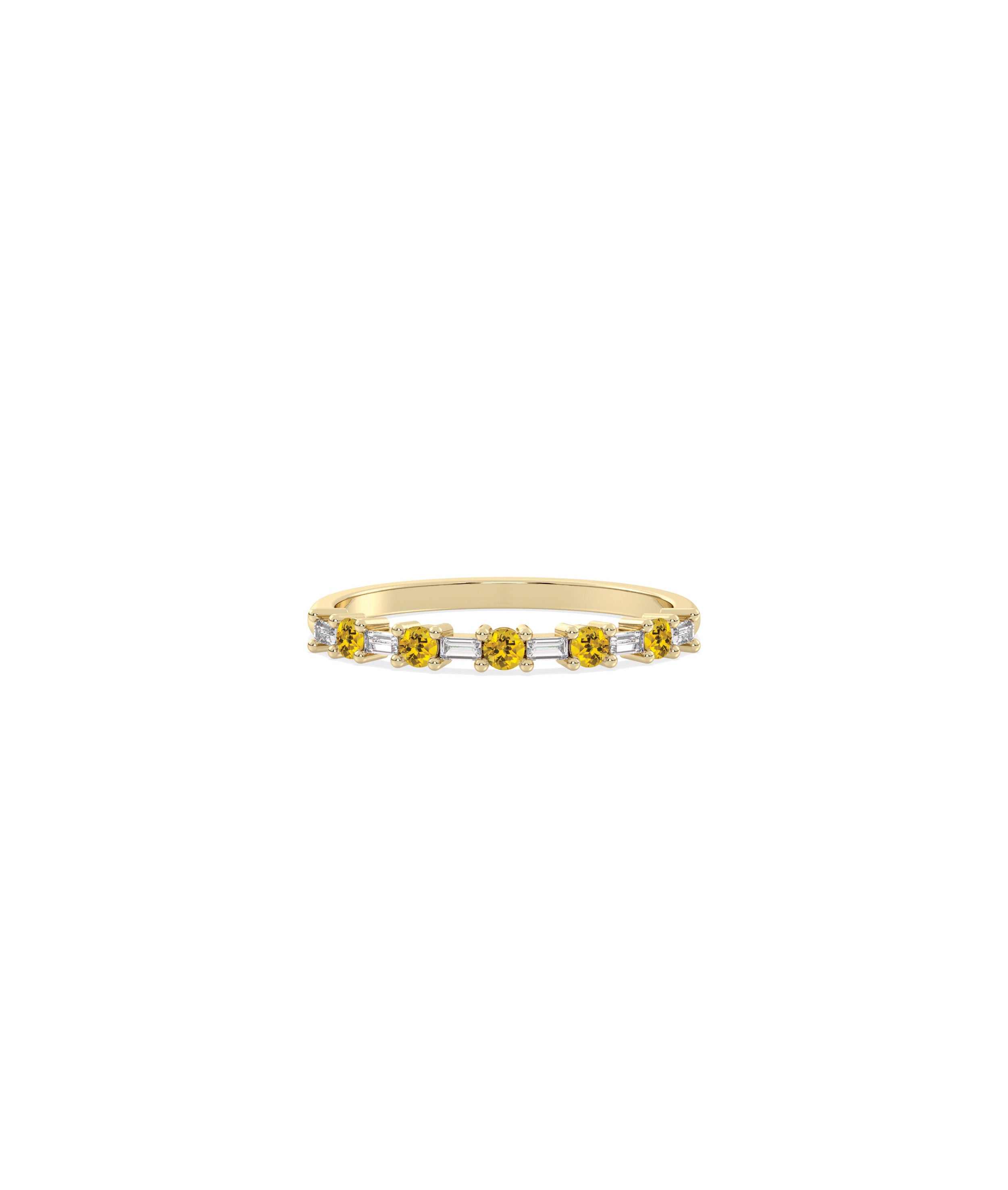 Birthstone and Diamond Station Band Ring | Diamond Band Ring