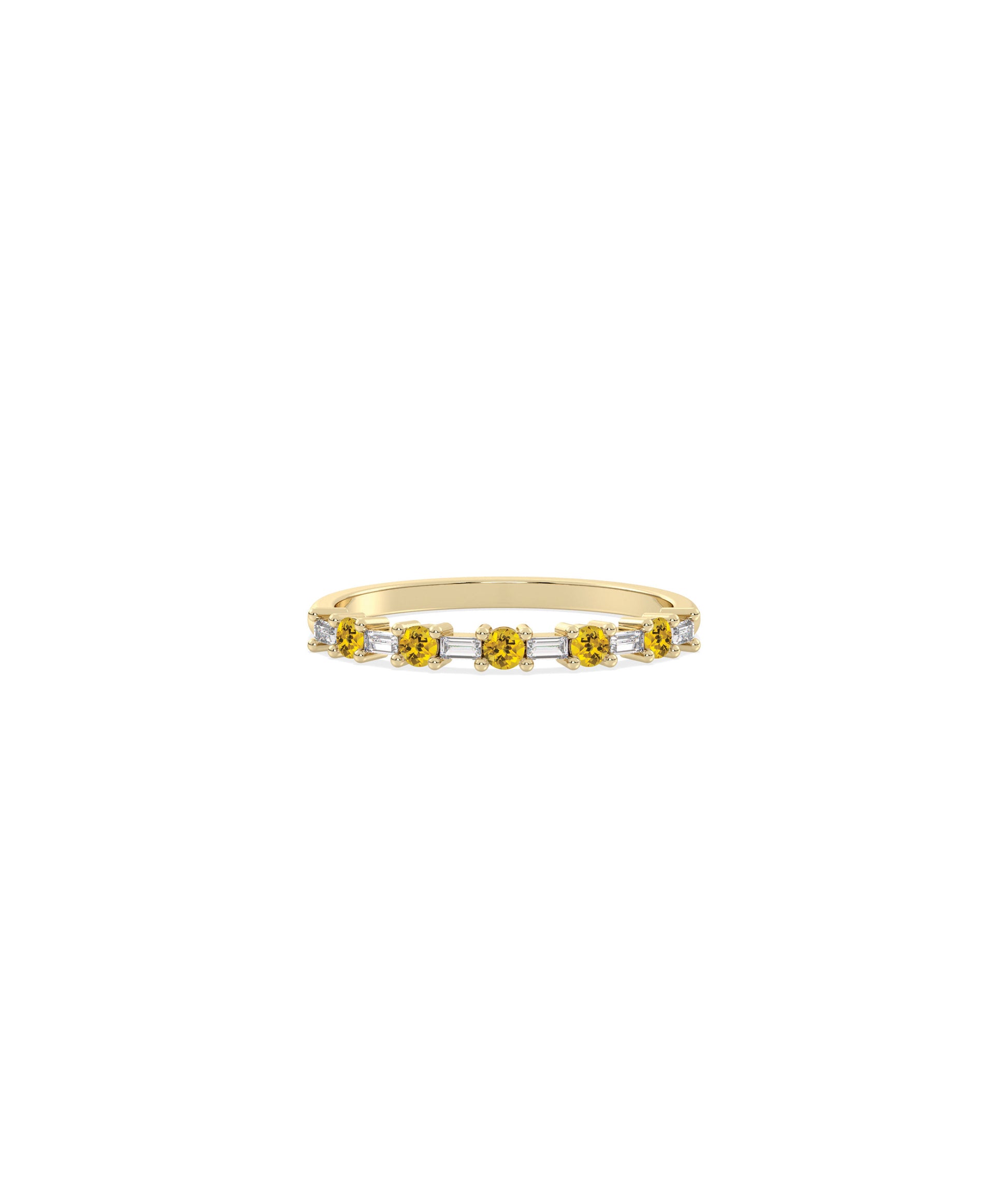 Birthstone and Diamond Station Band Ring | Diamond Band Ring