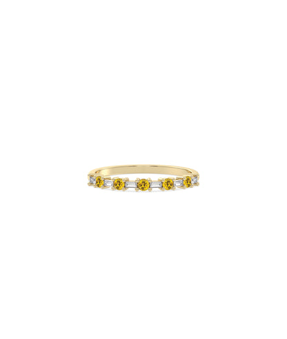 Birthstone and Diamond Station Band Ring | Diamond Band Ring