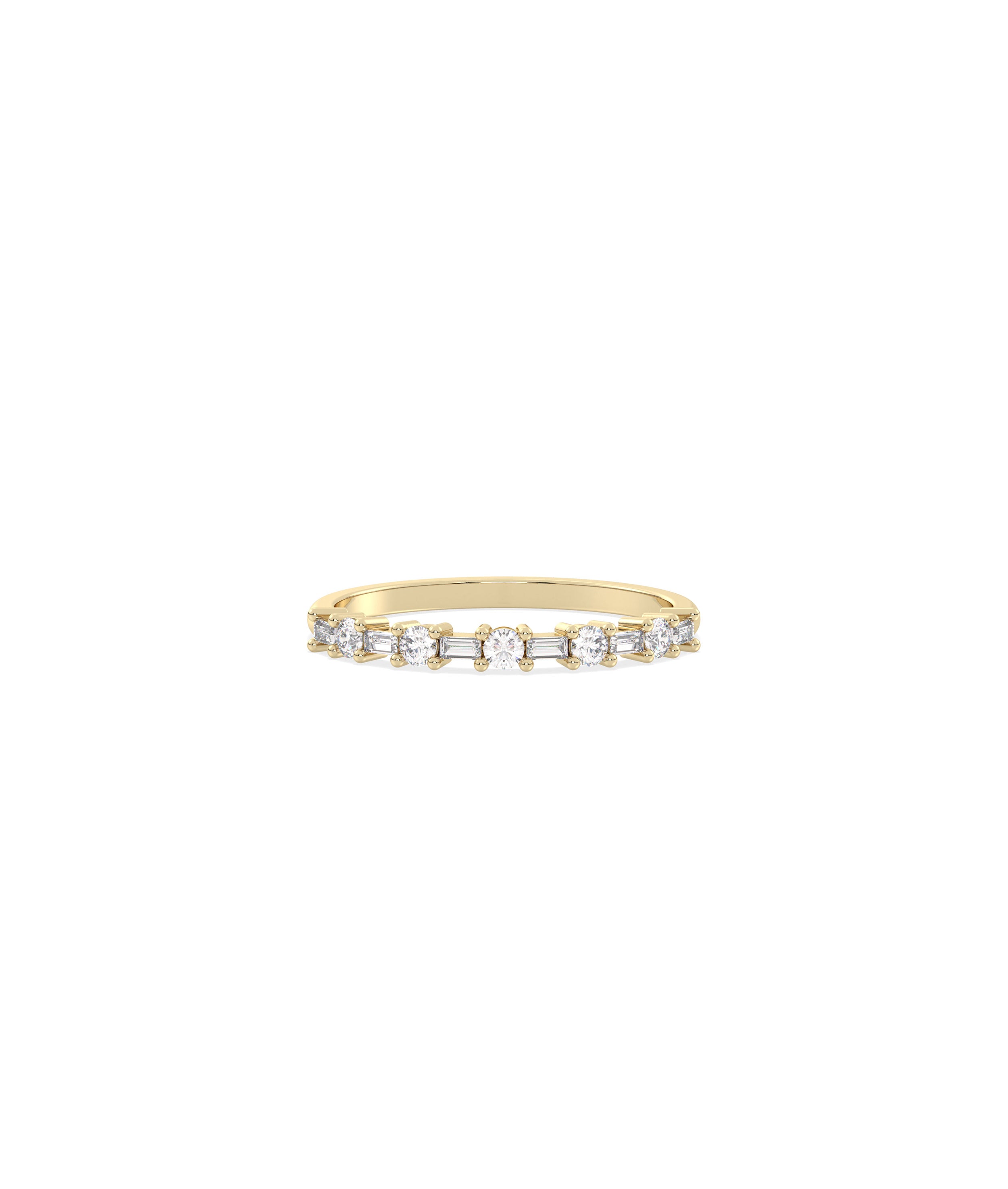 Birthstone and Diamond Station Band Ring | Diamond Band Ring