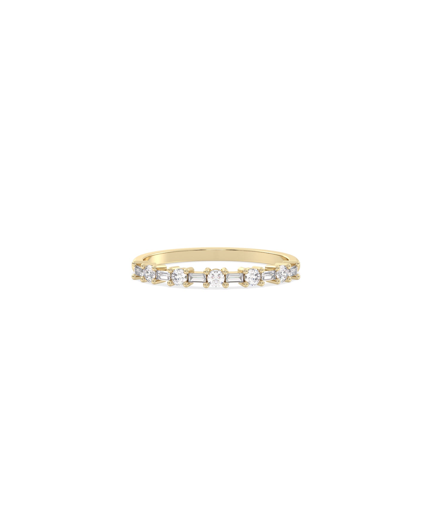 Birthstone and Diamond Station Band Ring | Diamond Band Ring