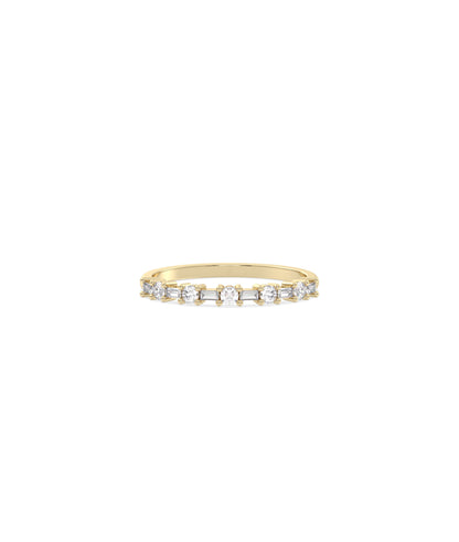 Birthstone and Diamond Station Band Ring | Diamond Band Ring