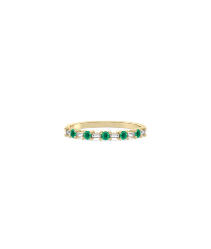 Birthstone and Diamond Station Band Ring | Diamond Band Ring